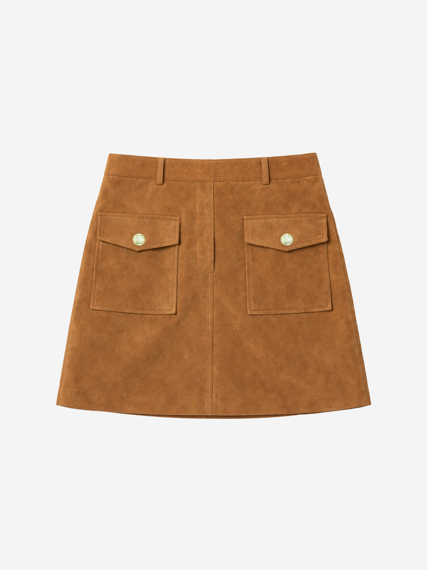 Suède rok met klepzakken