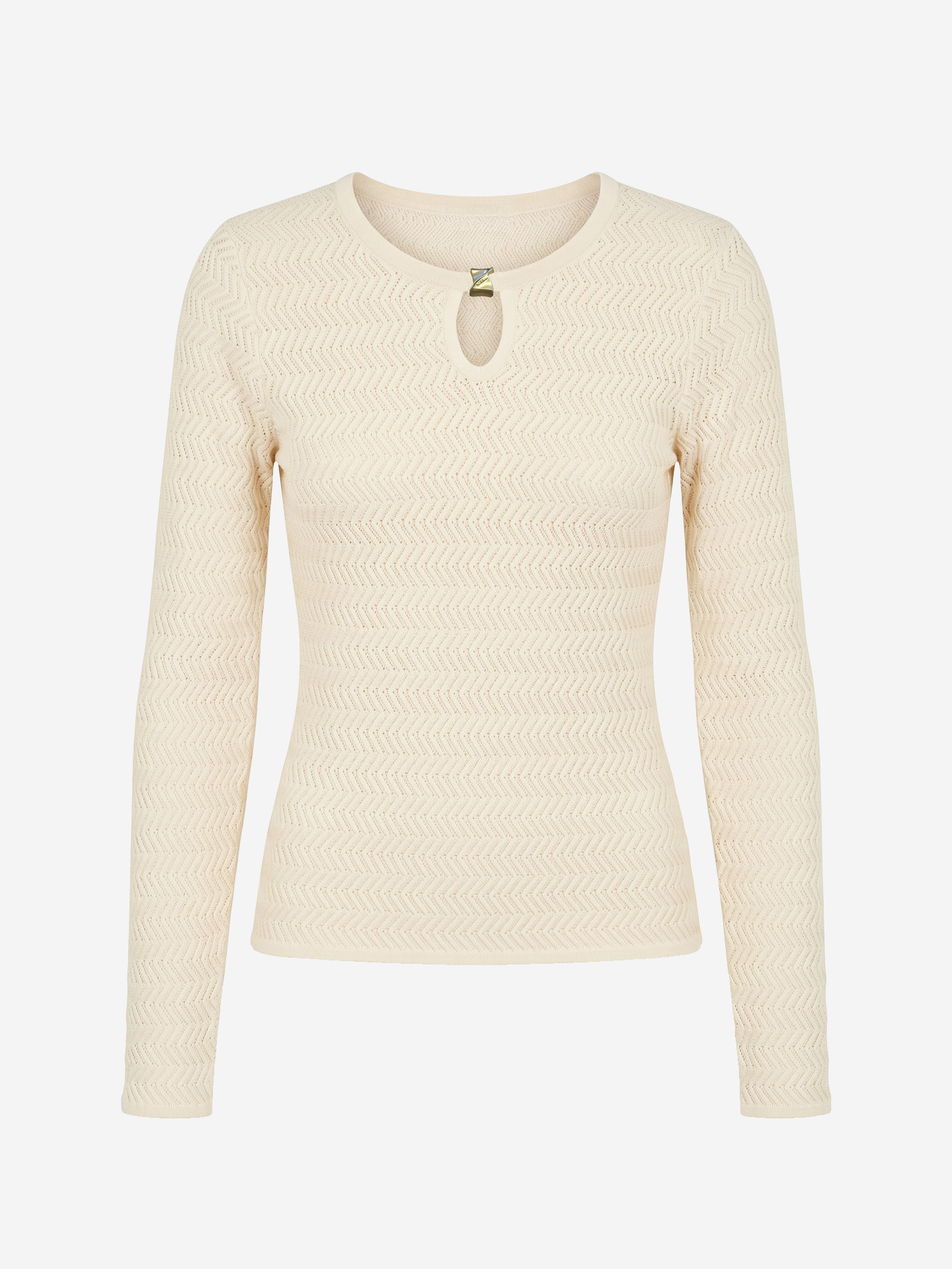 Ajour knit top with zigzag pattern