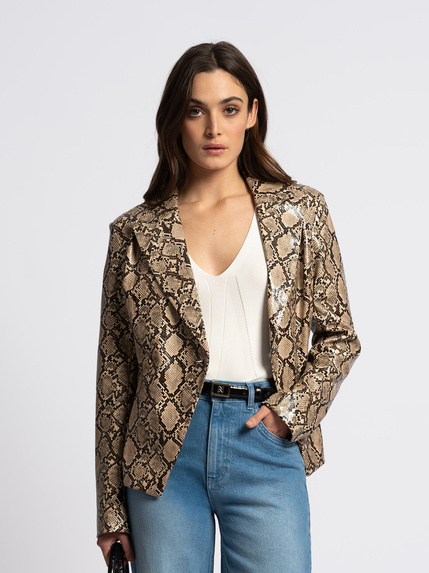 Snake print blazer