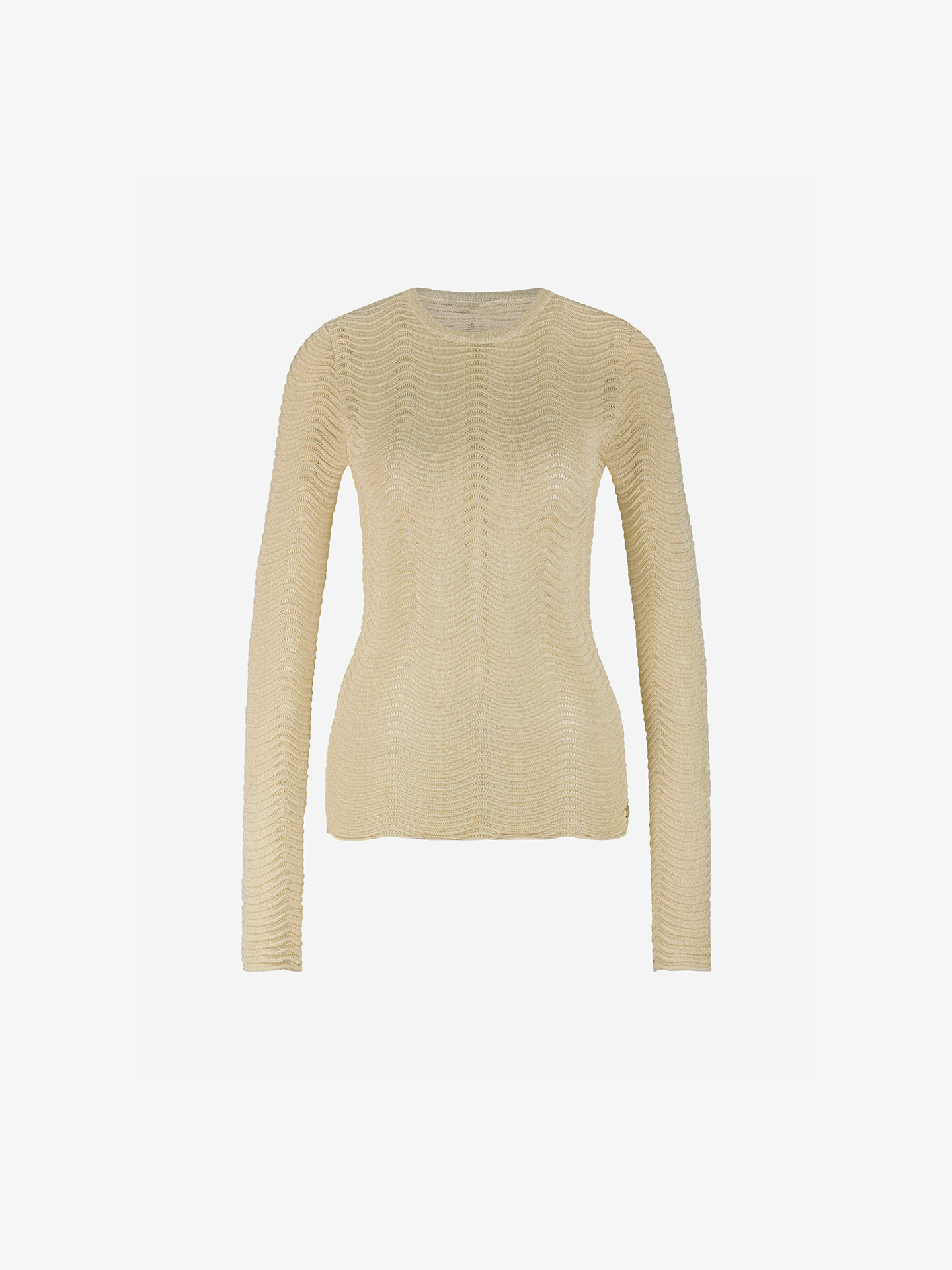 Top with wavy pattern and glitter thread