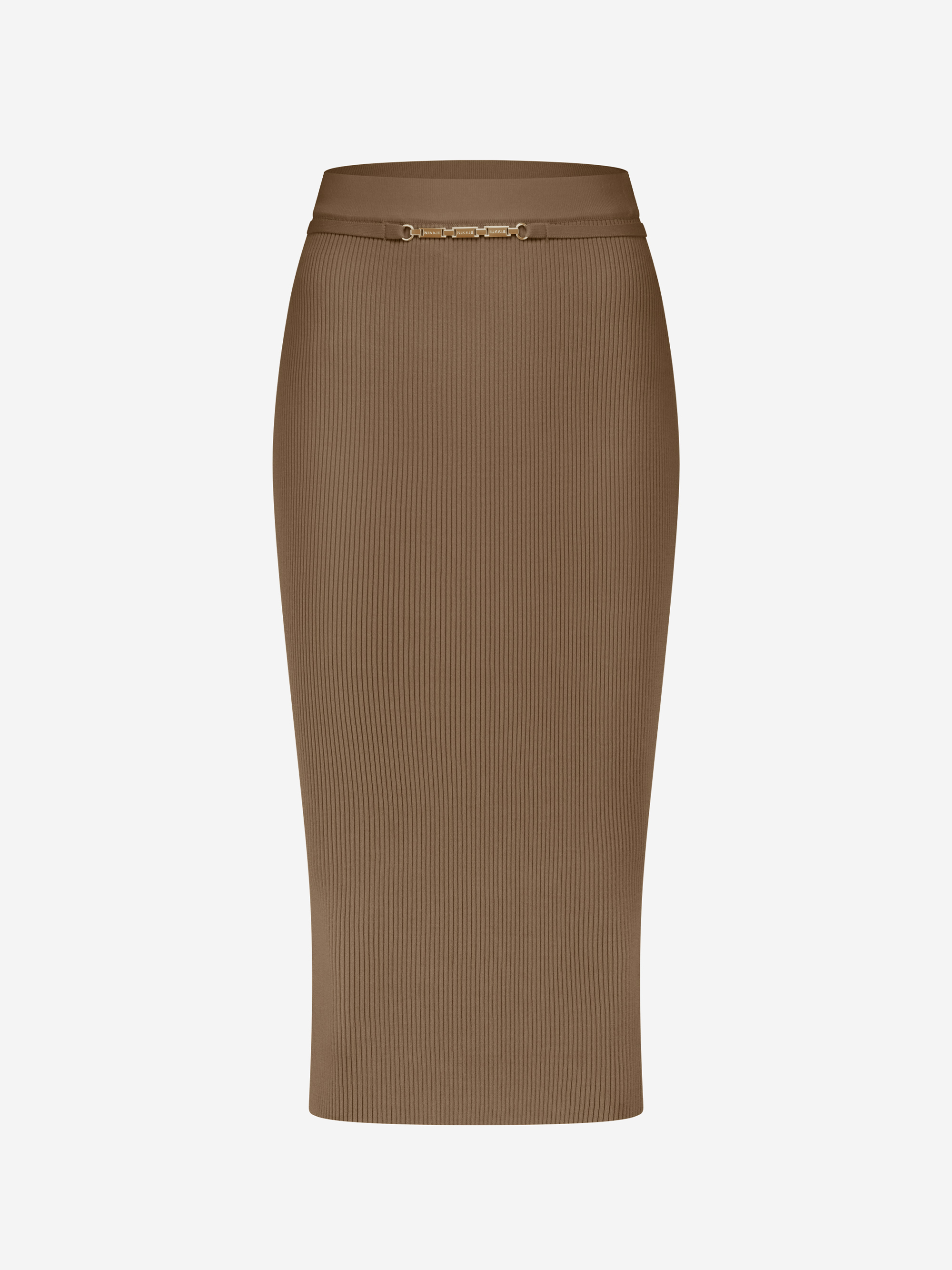 Ribbed midi skirt with chain detail Ribbed midi skirt with chain detail