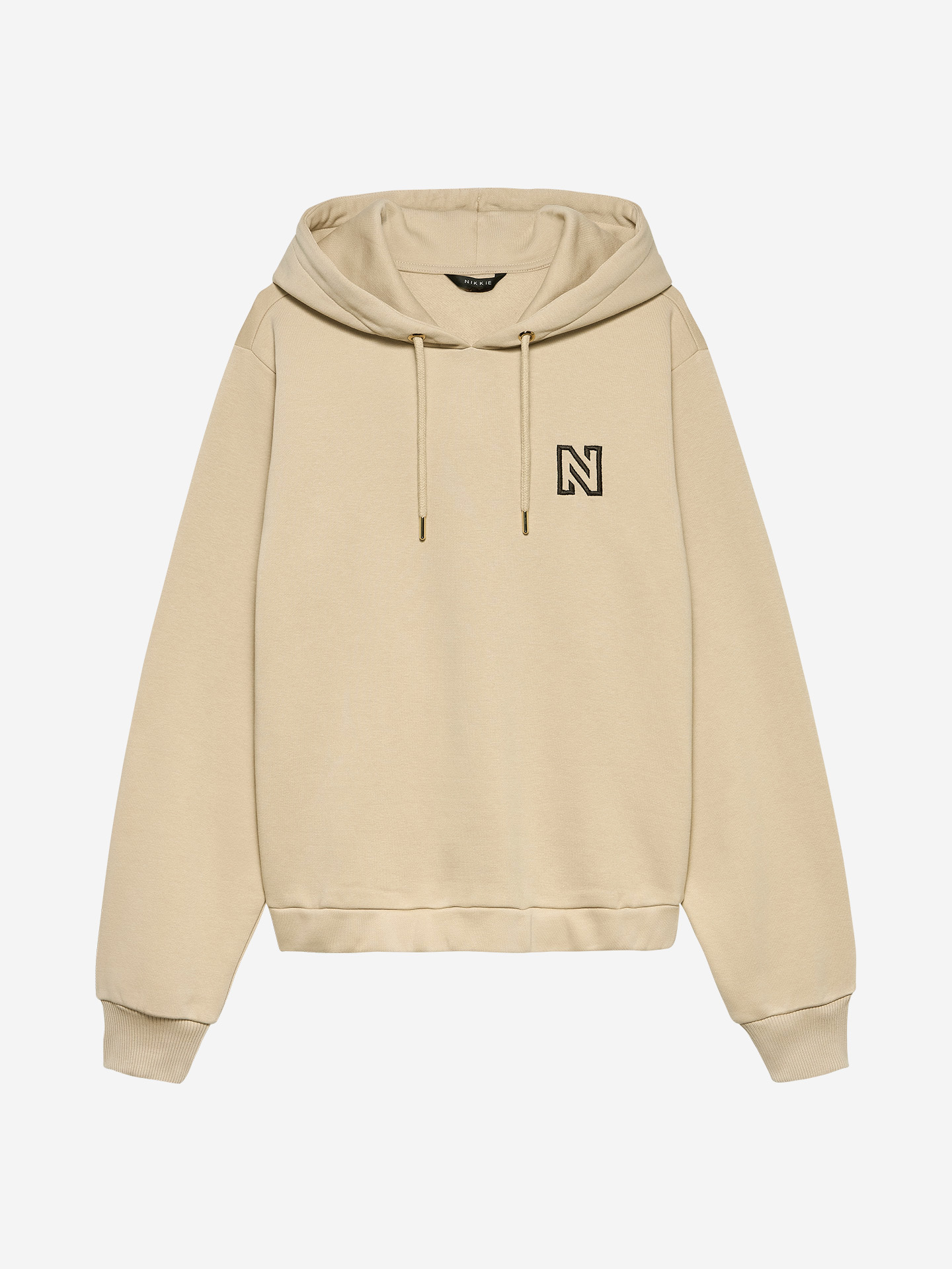 Hoodie with embroidered text