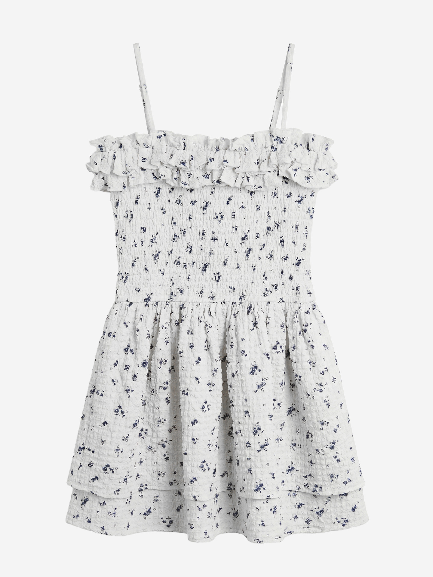 Floral print dress with smock