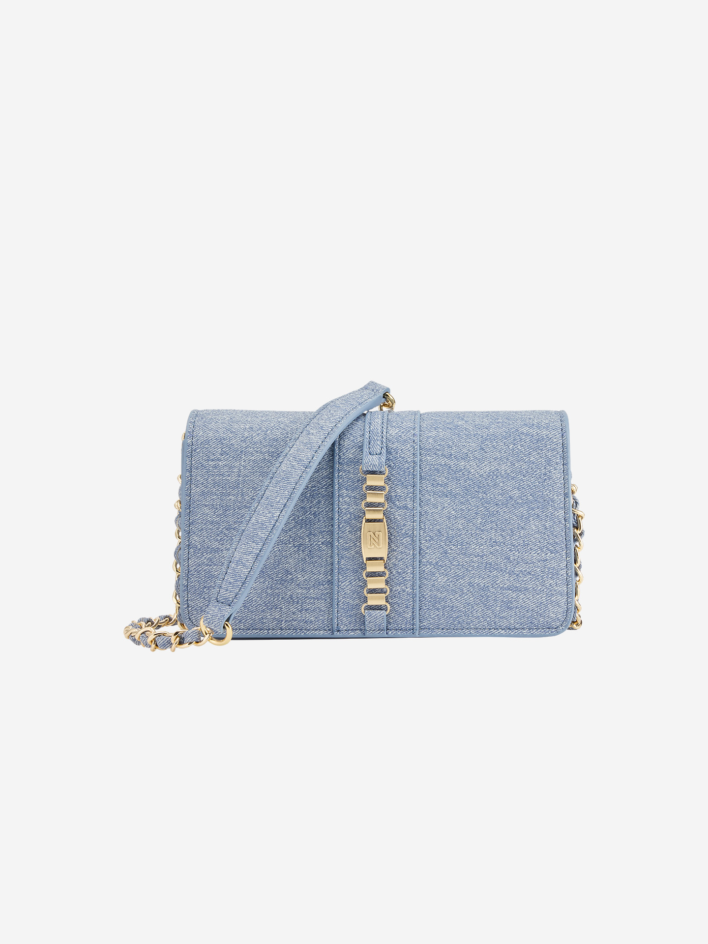 Shoulder bag with denim look