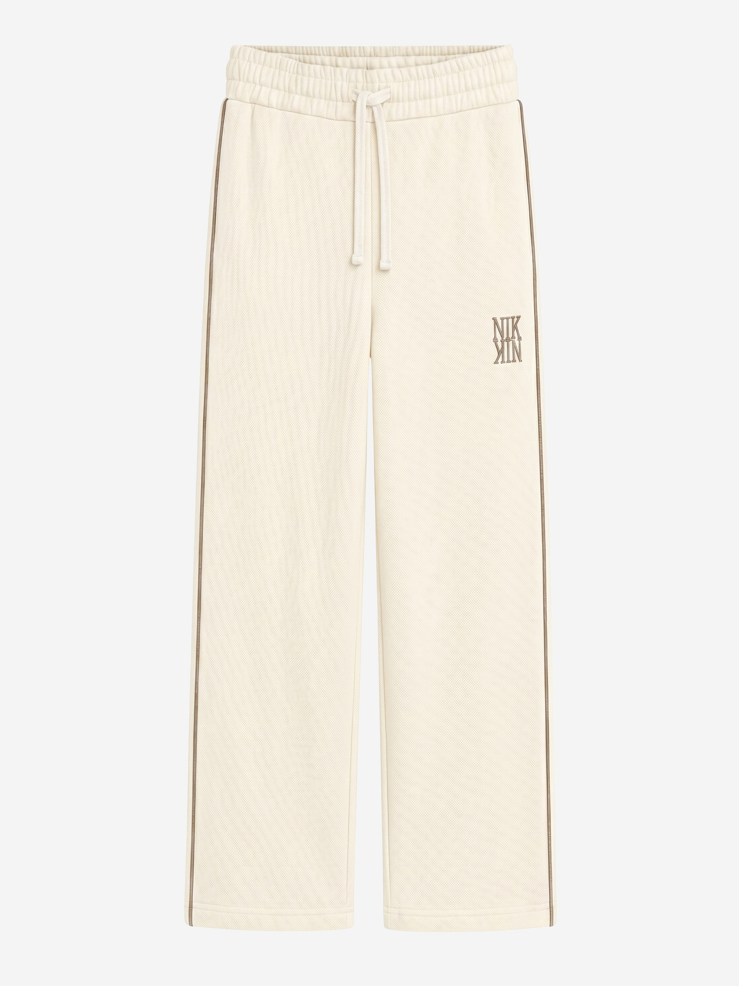 Pants with contrasting piping