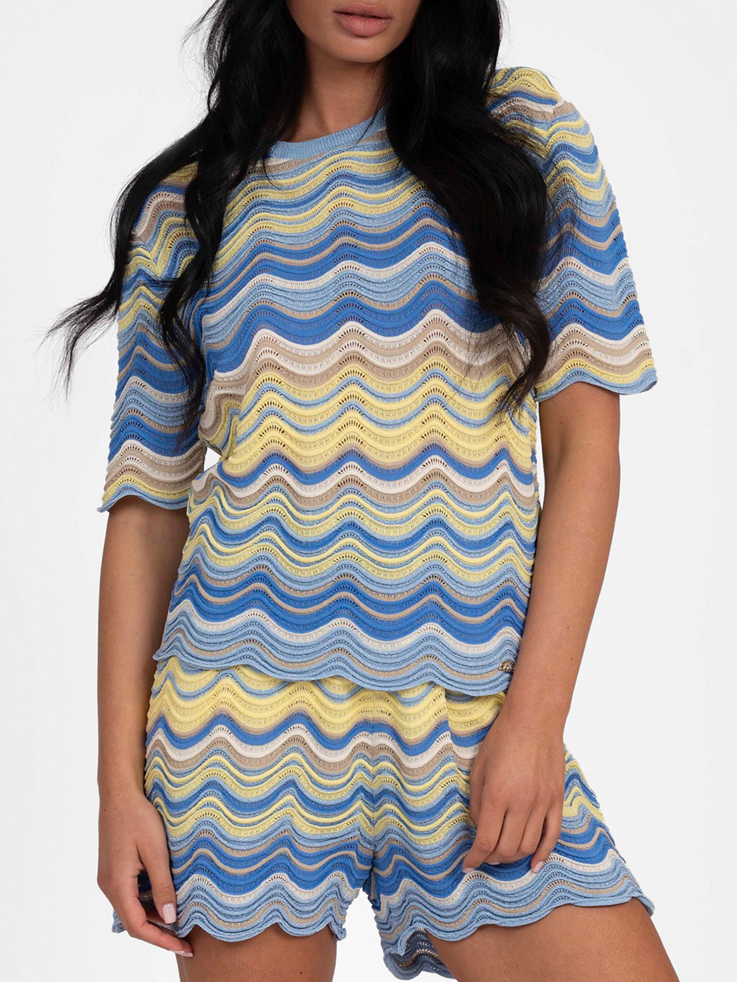 Ajour gebreide top met zigzagpatroon