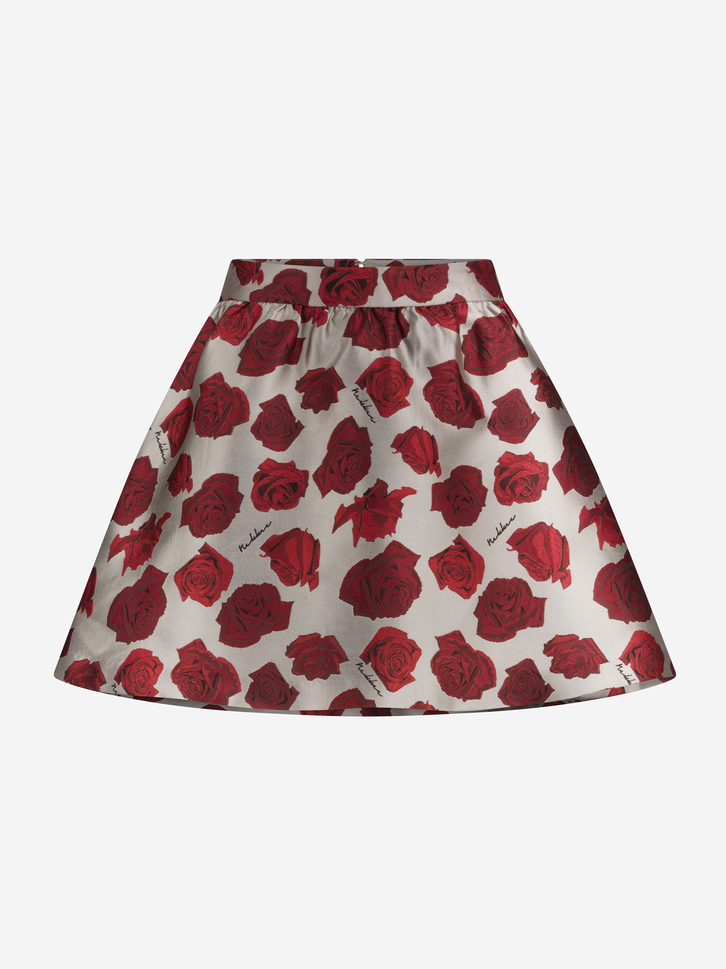 A-line skirt with rose print