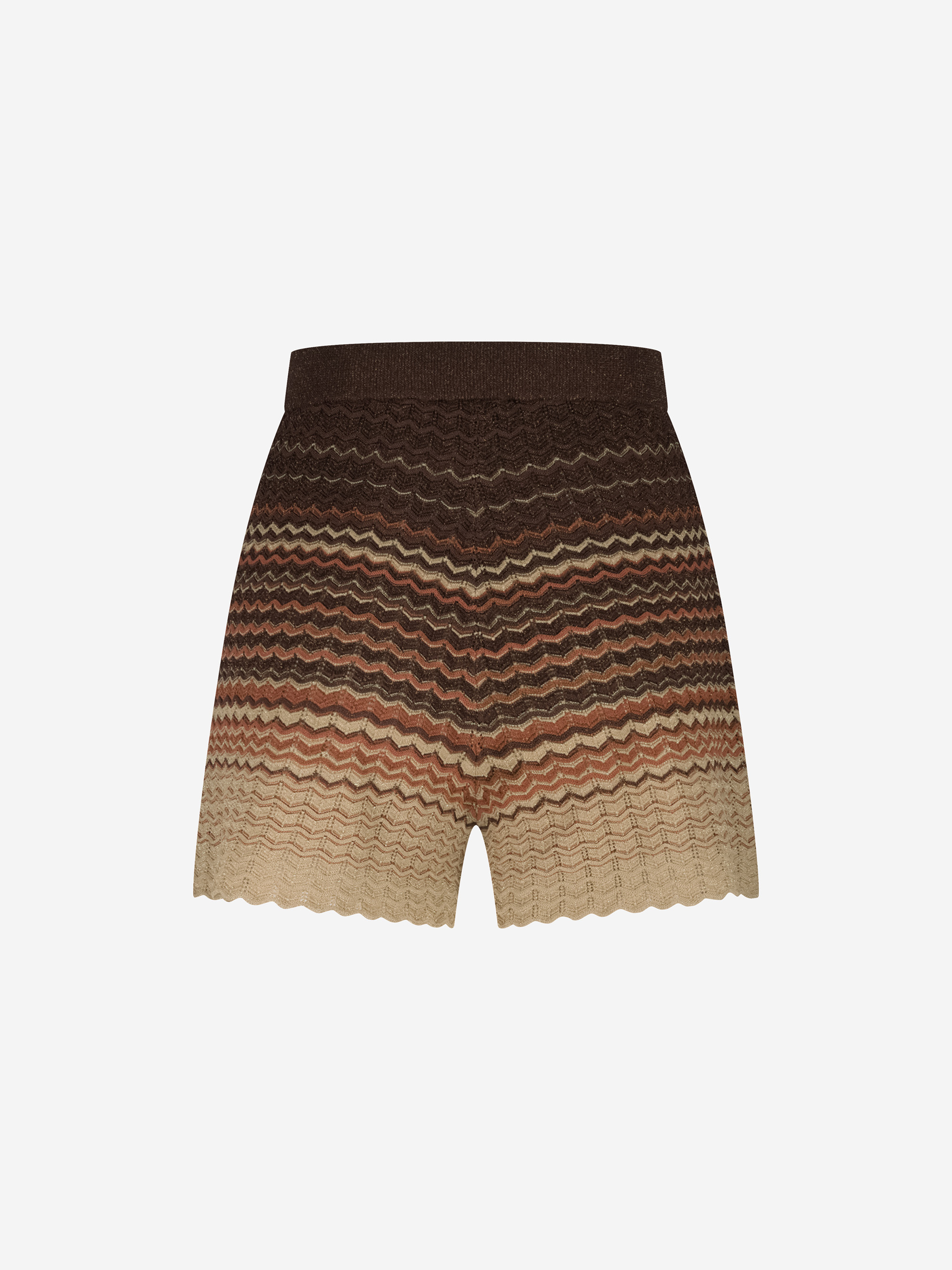 Ajour knitted shorts with glitter thread