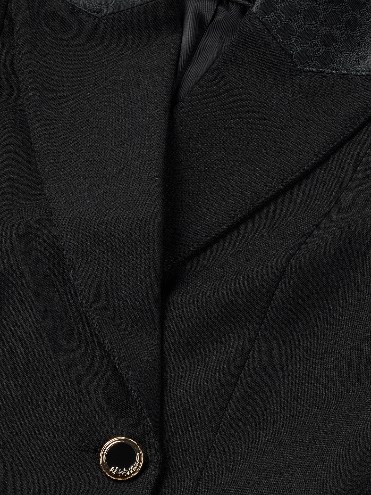 Blazer dress with satin collar