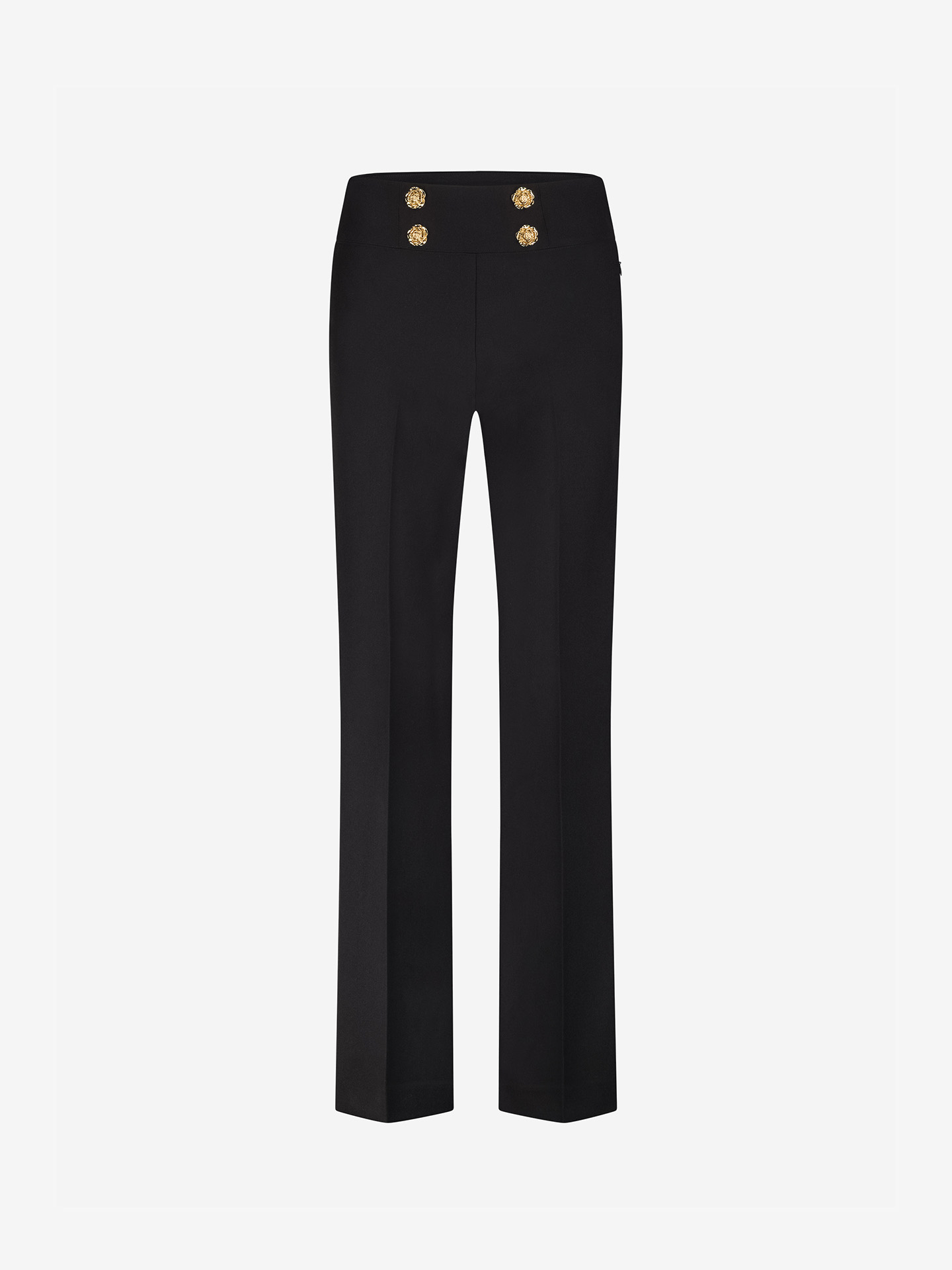 Trousers with flower-shaped button details