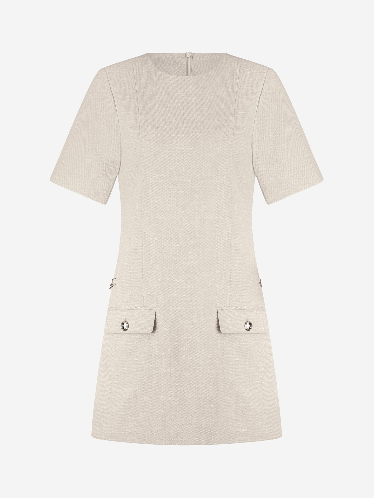 Melange dress with chain details