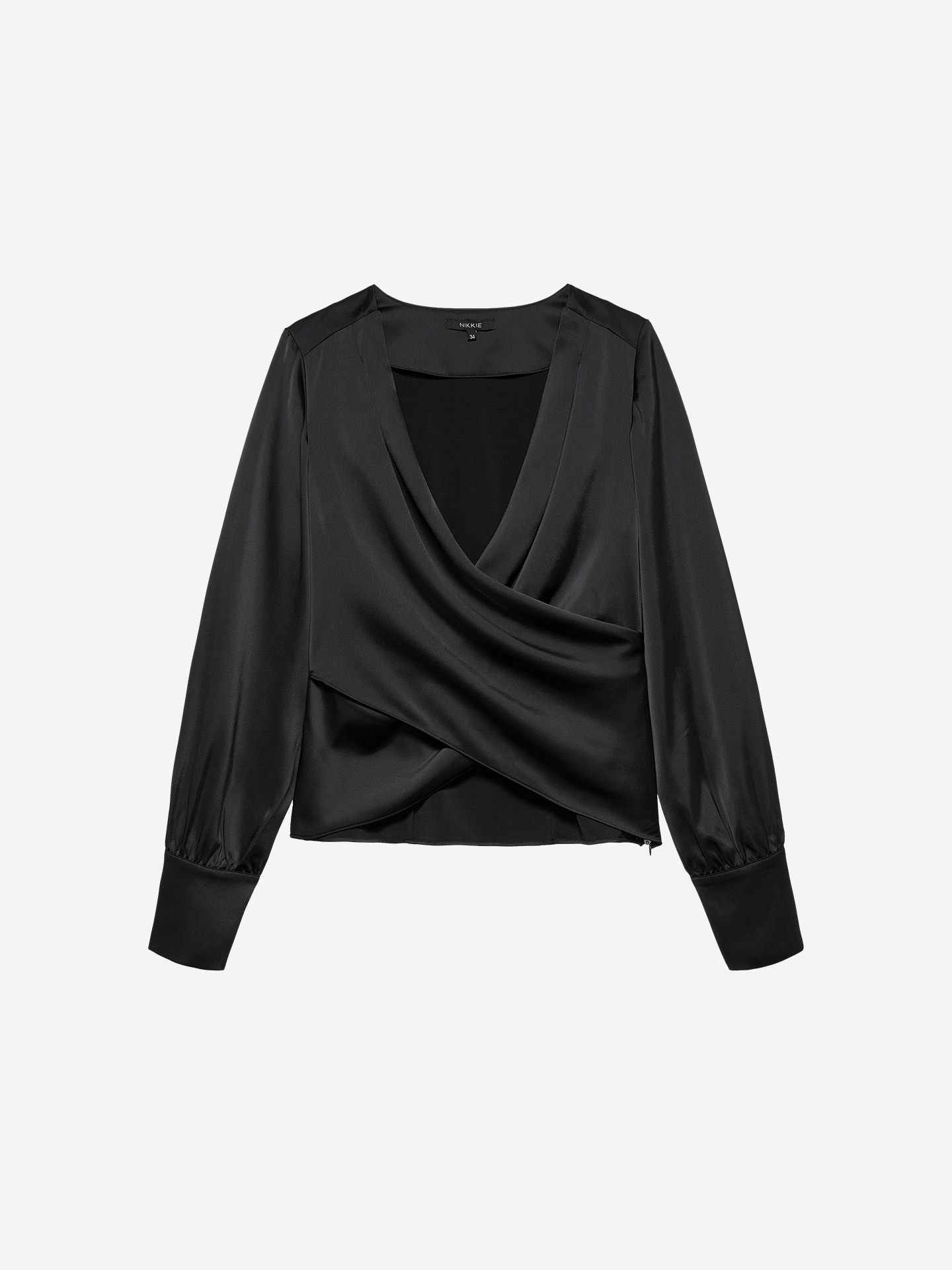 Satin blouse with draping