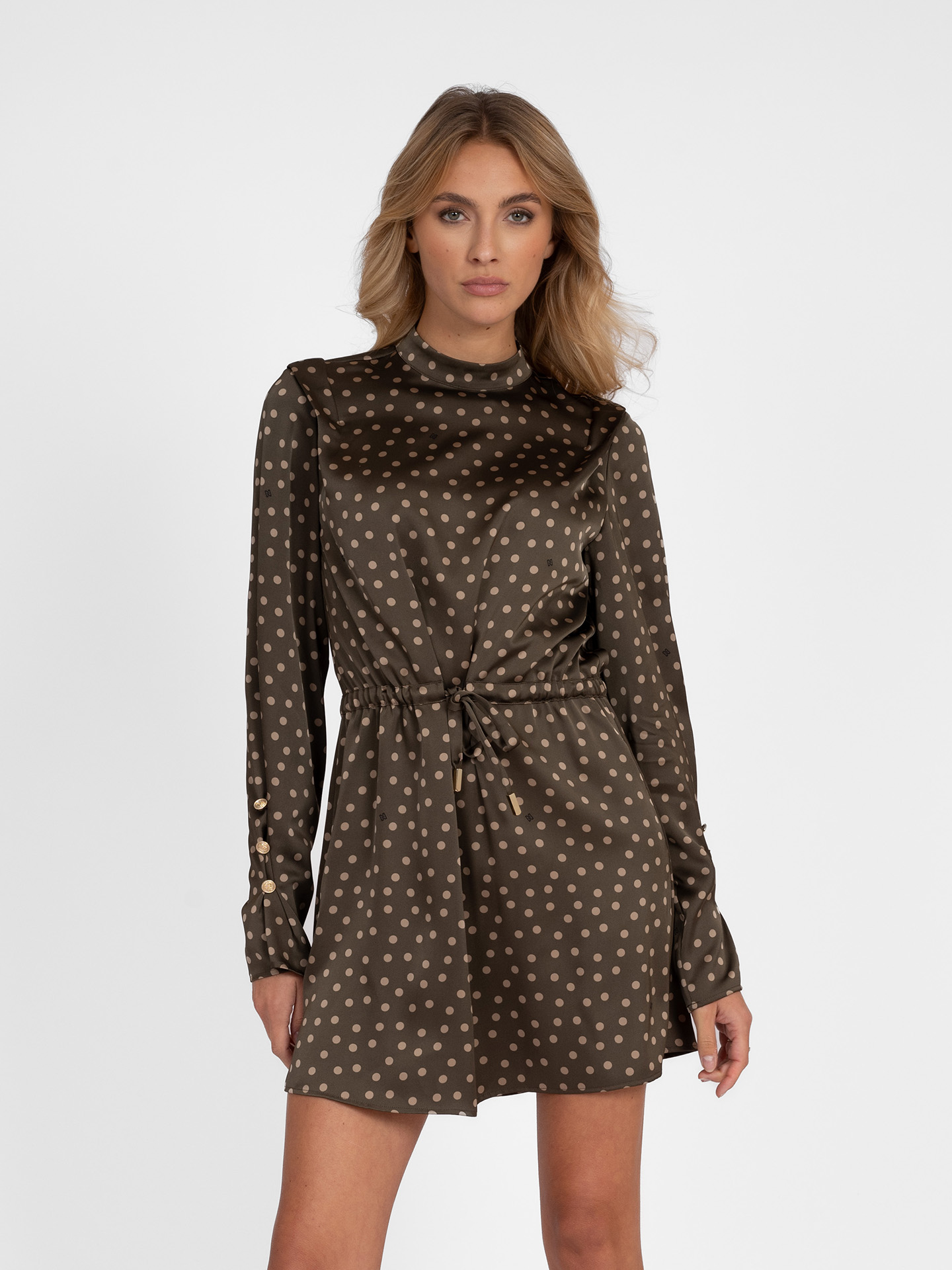 Satin dress with dots