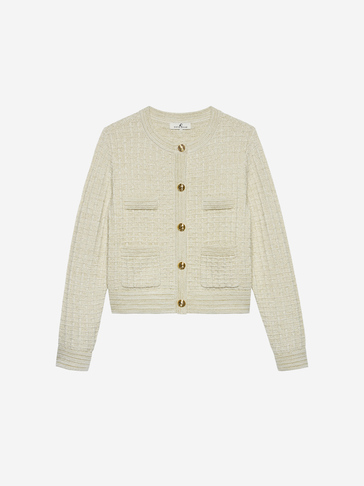 Cardigan with glitter thread