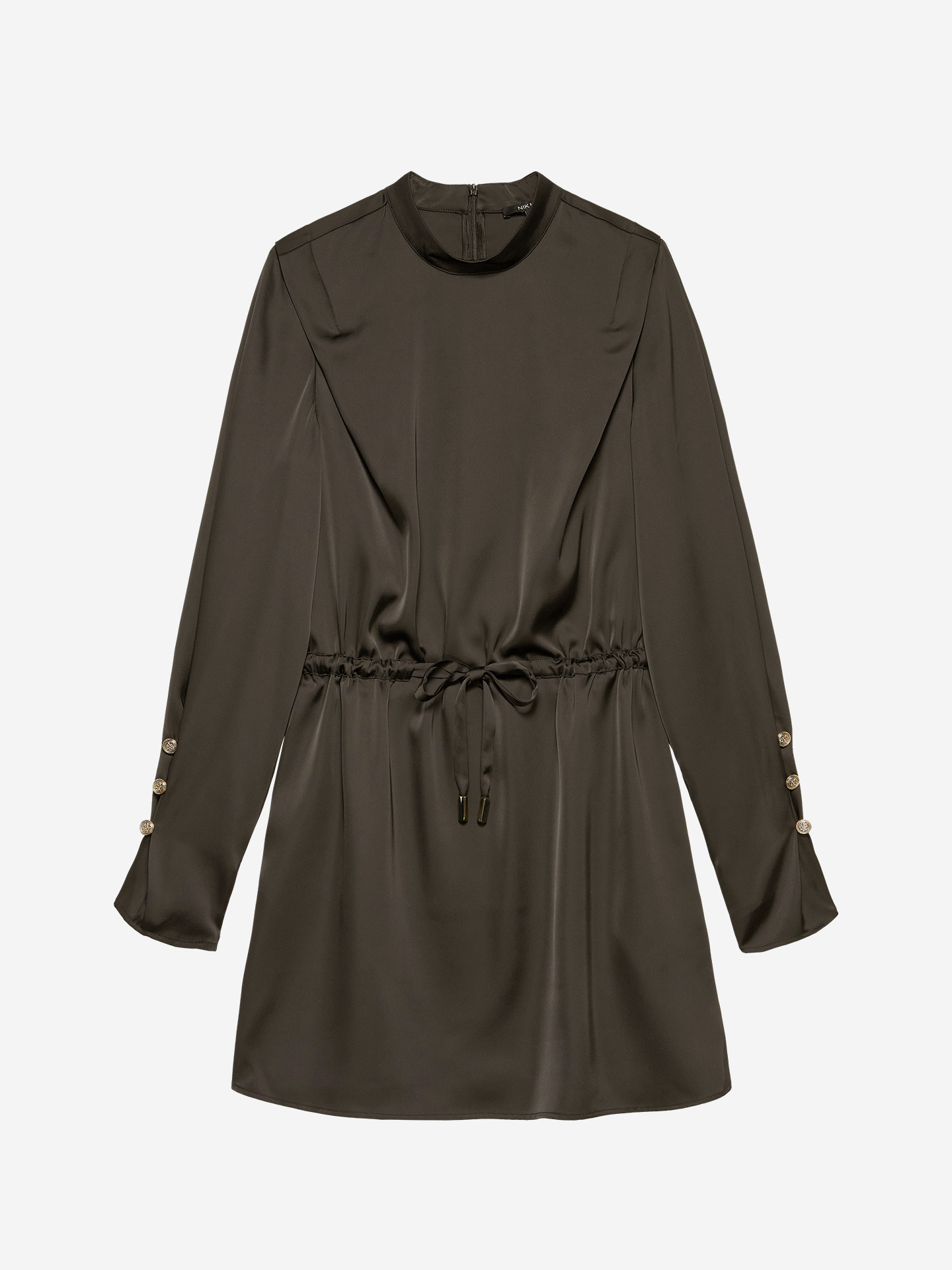 Satin dress with a tie cord