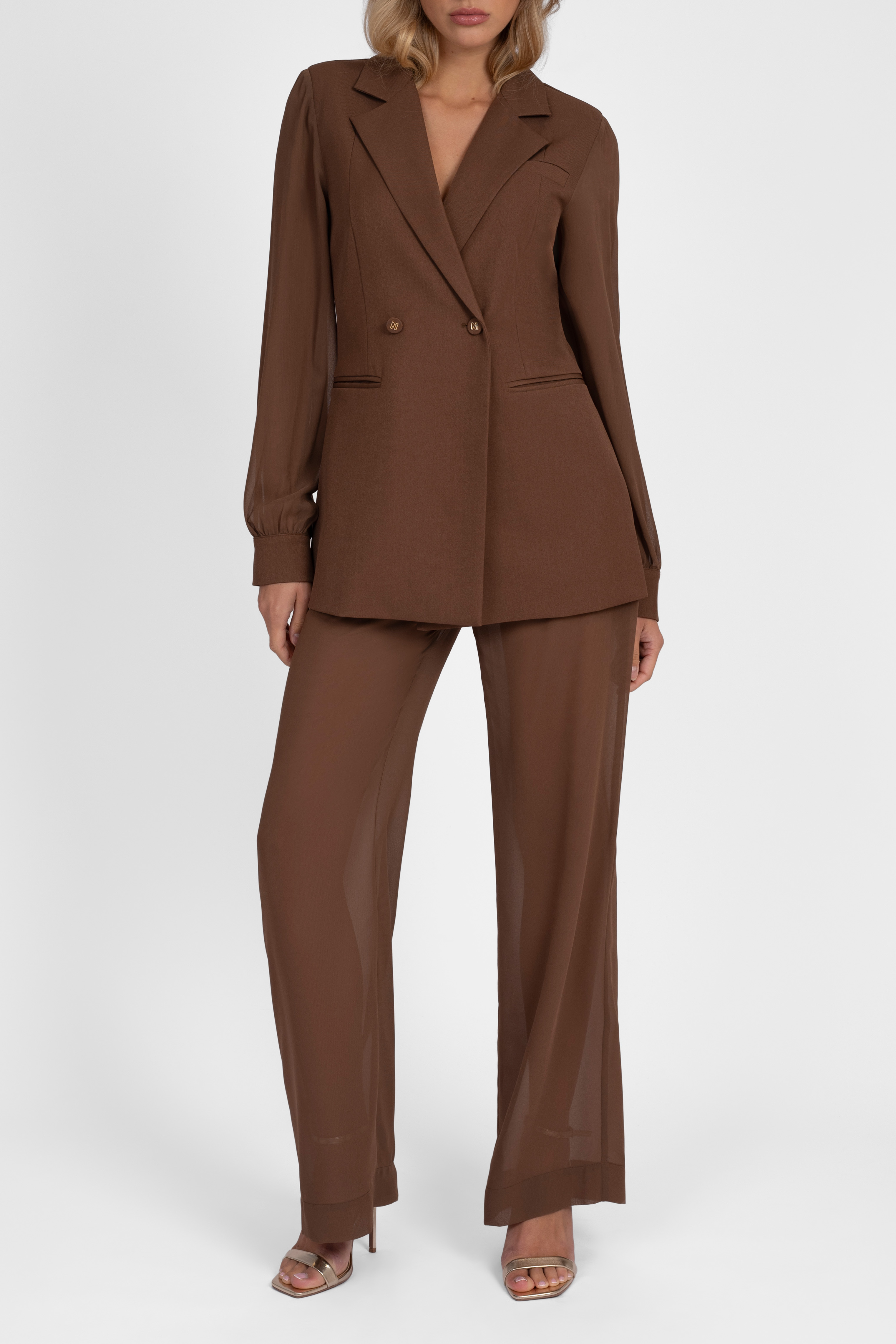 Broek met mesh pijpen