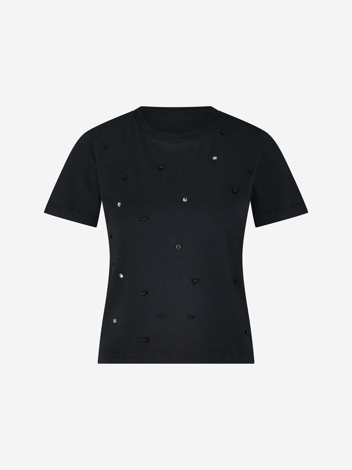 T-shirt with pearls and studs