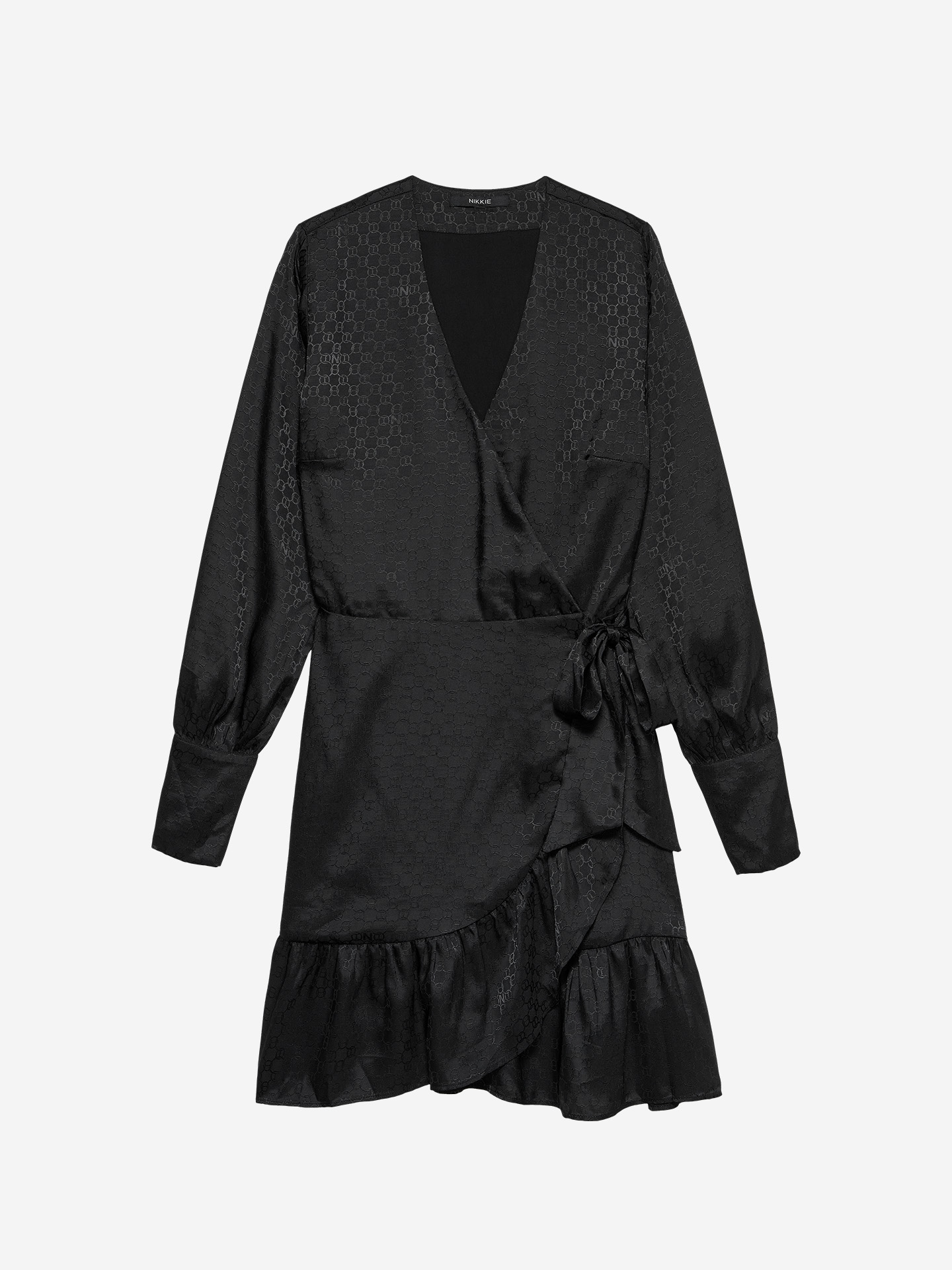 Wrap dress with logo print