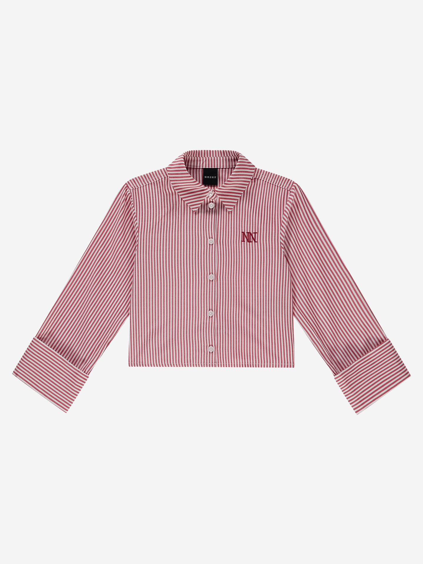 Cropped blouse with stripes