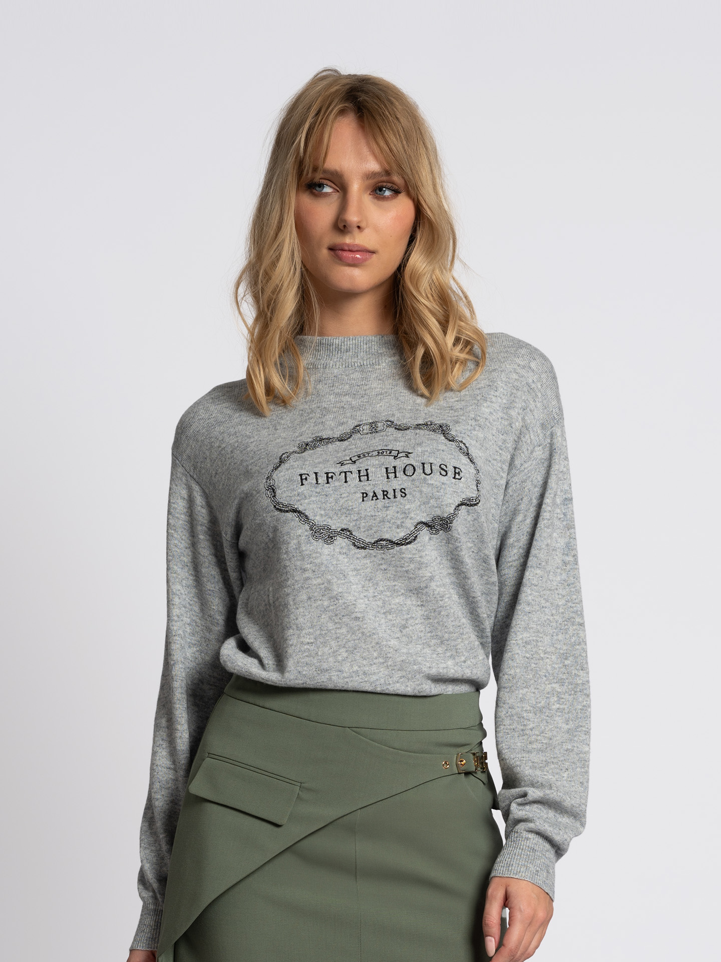Oversized trui met logo print