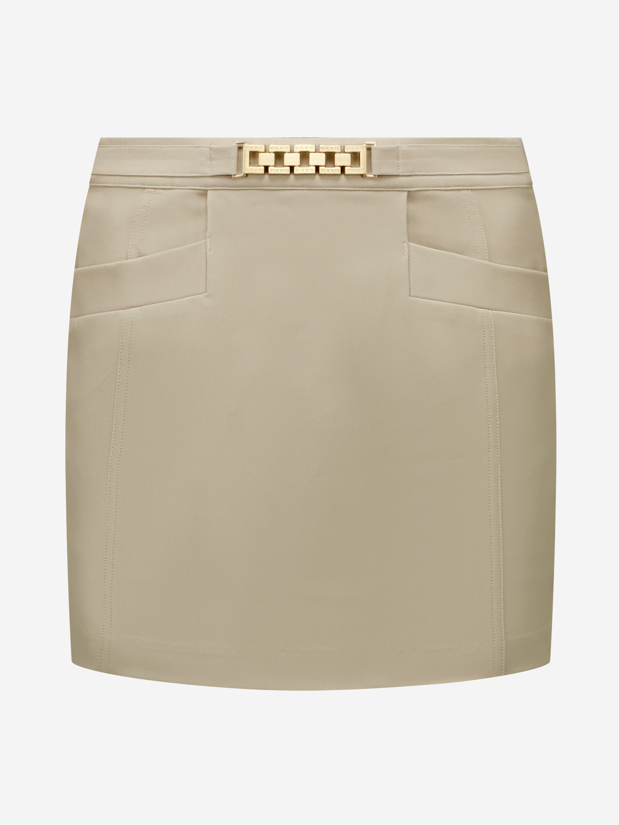 Fitted short skort with chain detail Fitted short skort with chain detail