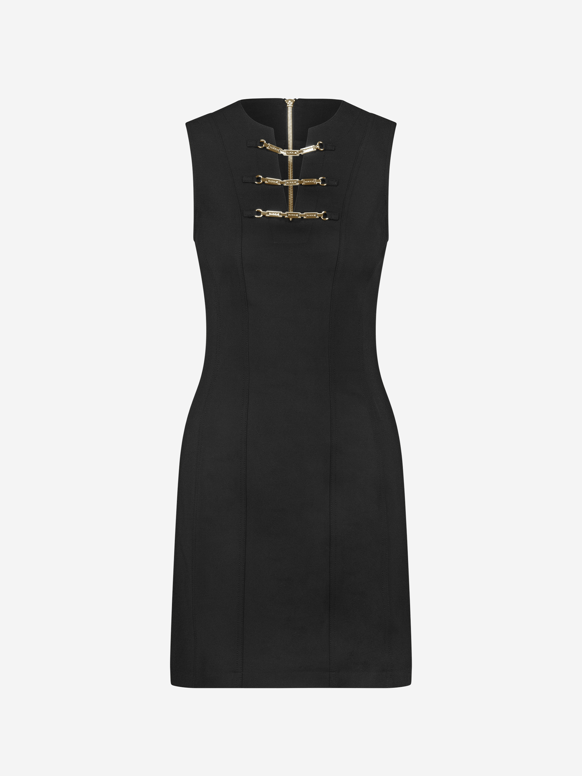 Fitted dress with chain details