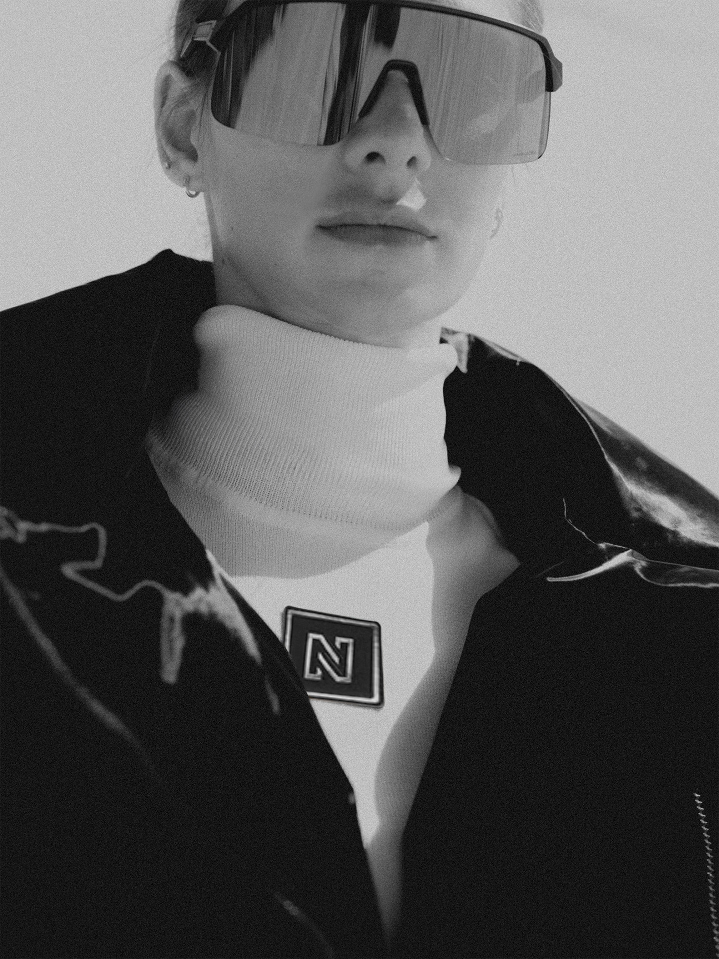 Turtleneck sweater with logo patch