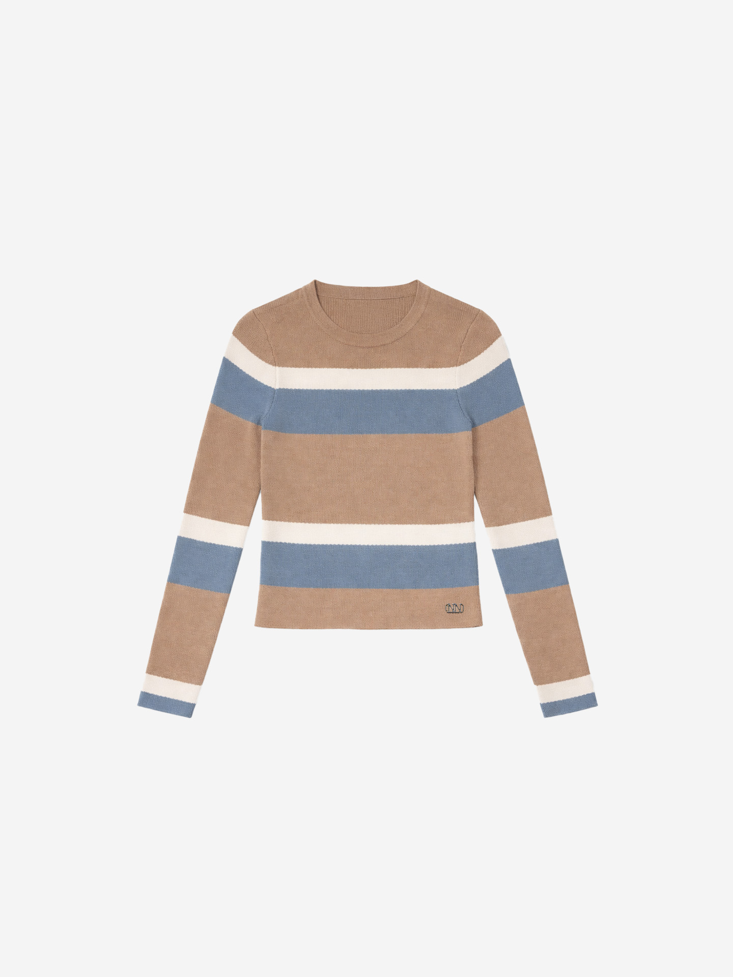 Knitted sweater with stripes