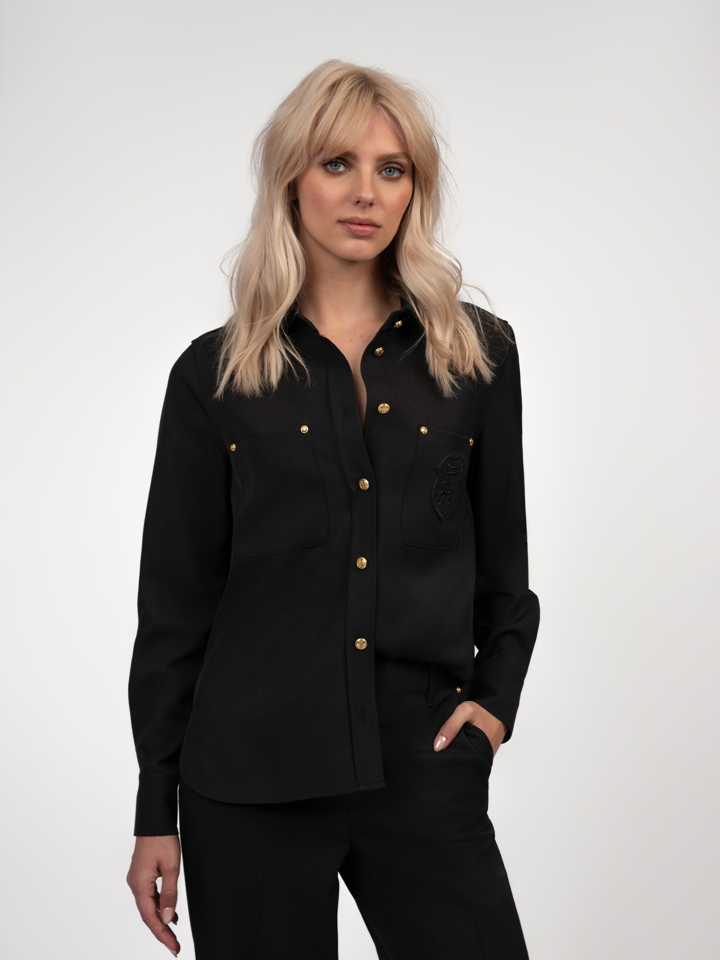 Blouse met logo detail