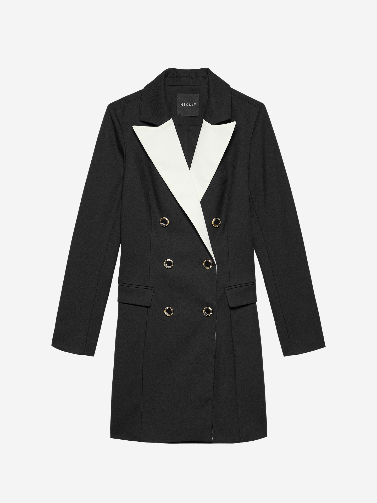 Blazer dress with contrasting collar
