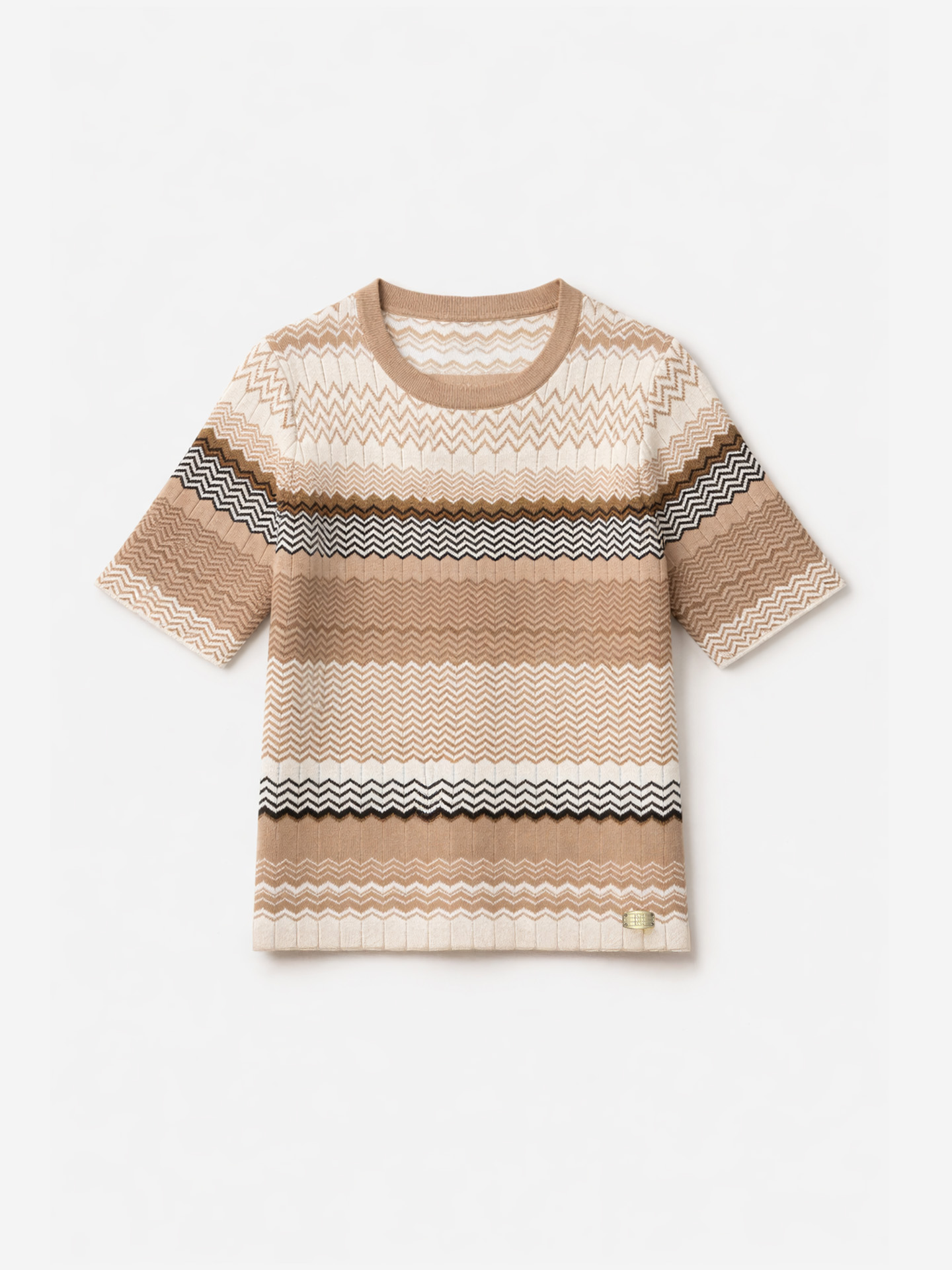 Top with zigzag pattern and glitter thread