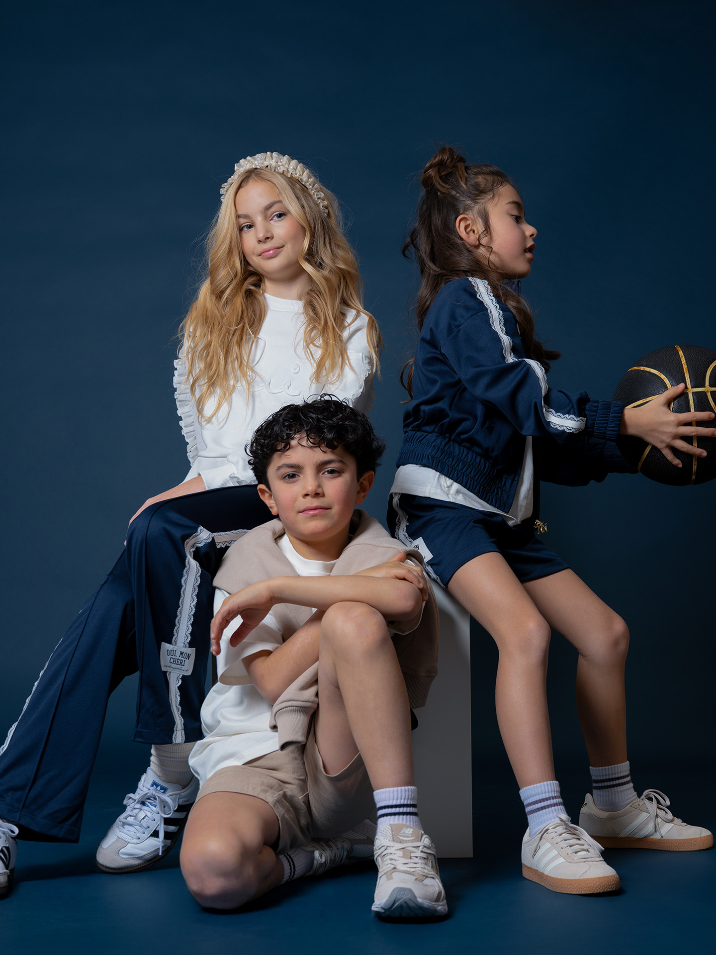 Track pants met kanten bies