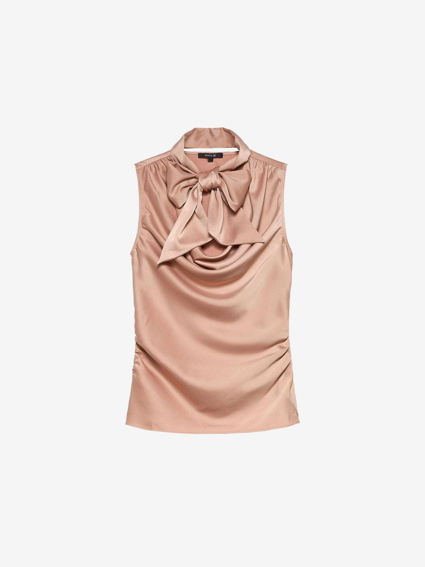 Satin top with bow detail