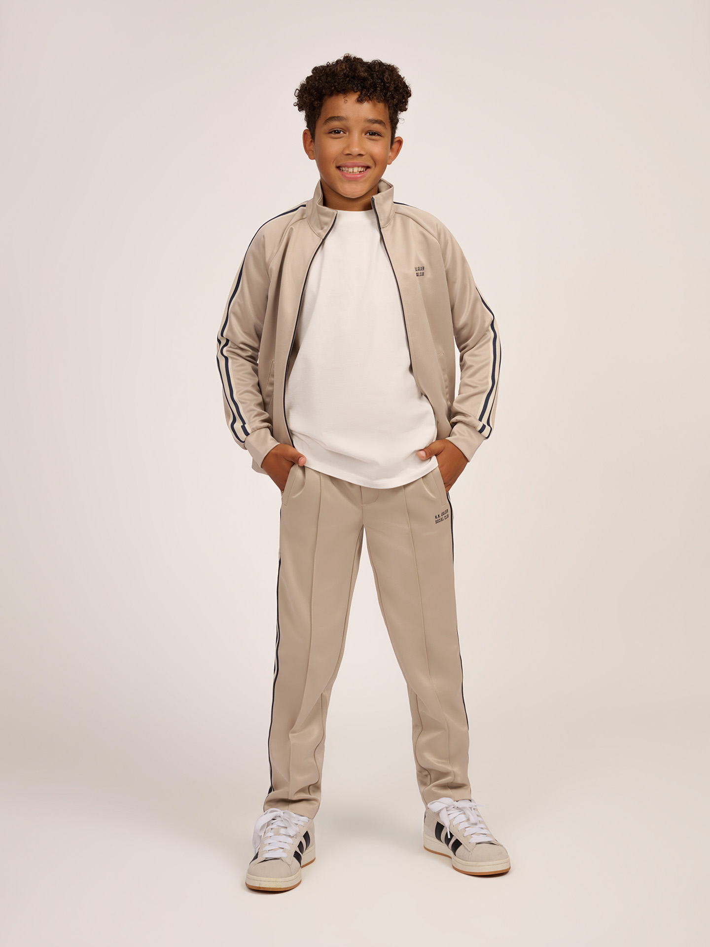 Track pants with side stripes