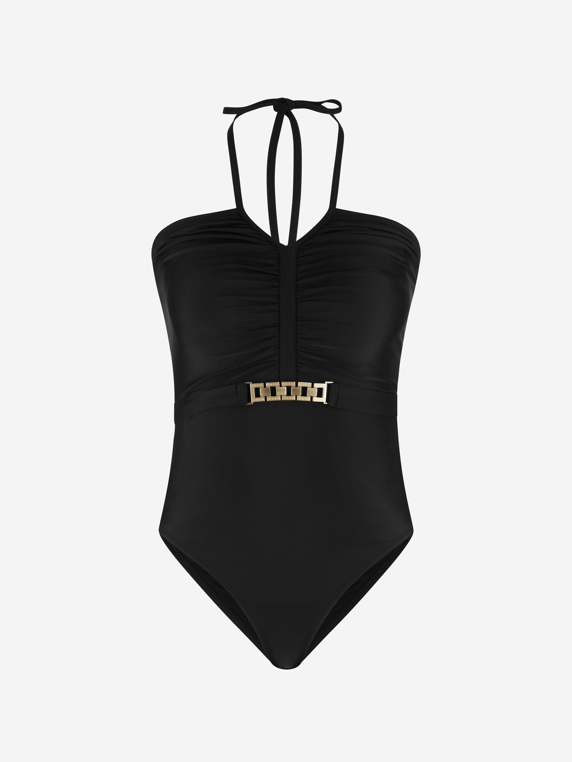 Halter swimsuit with chain detail