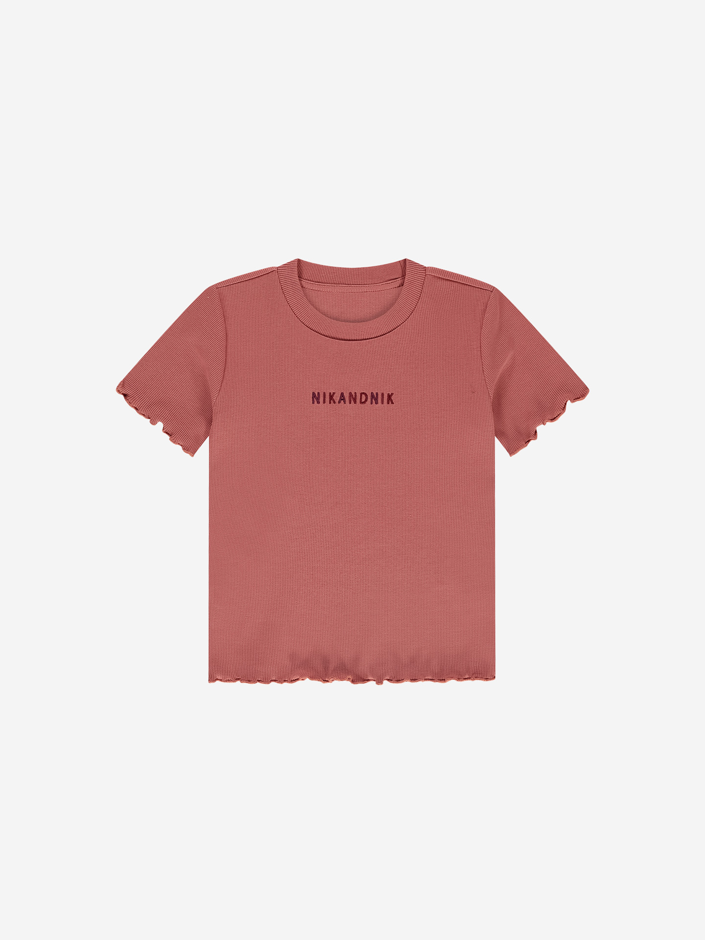 Ribbed T-shirt with a wavy finish