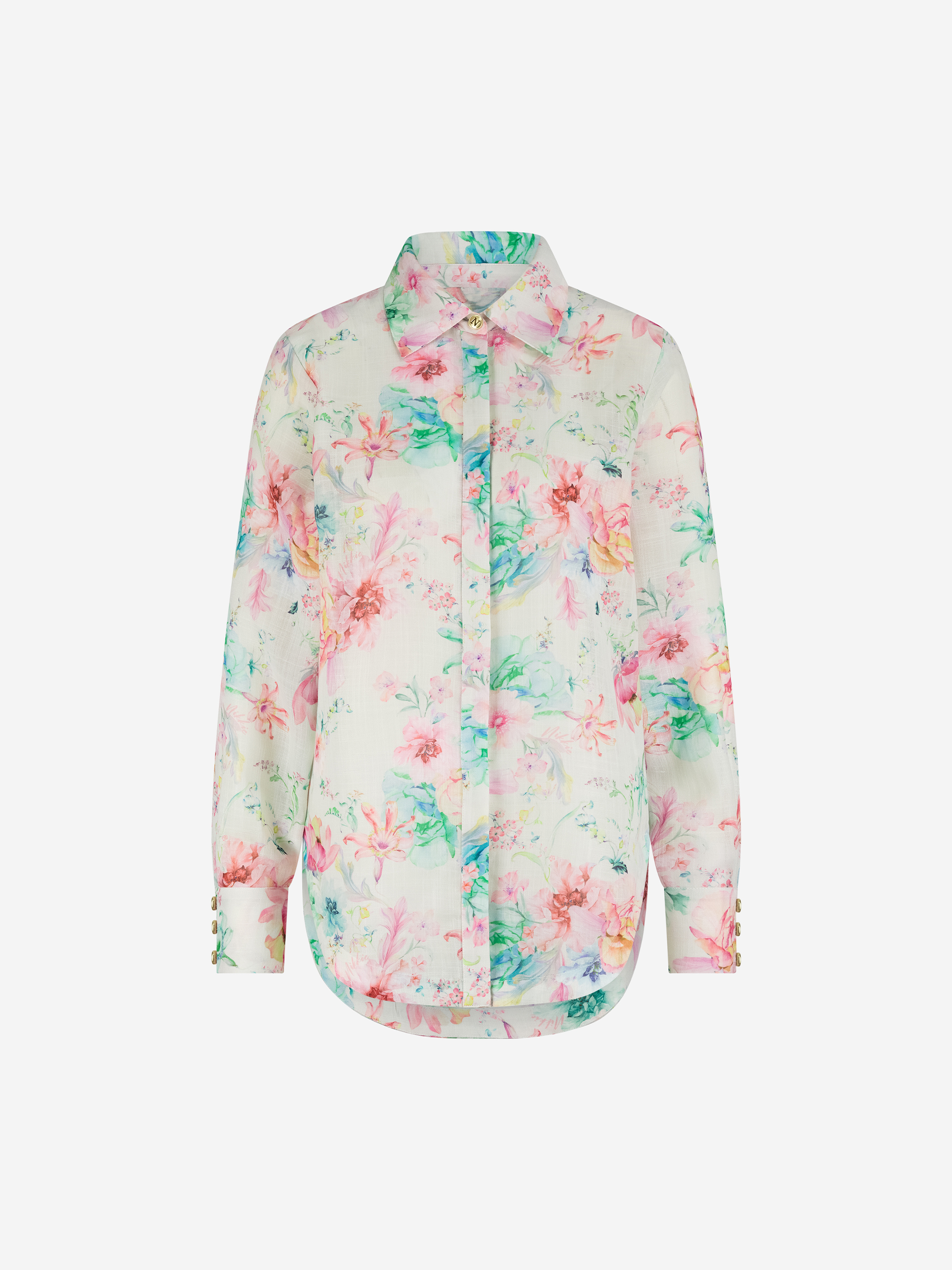 Long floral print blouse