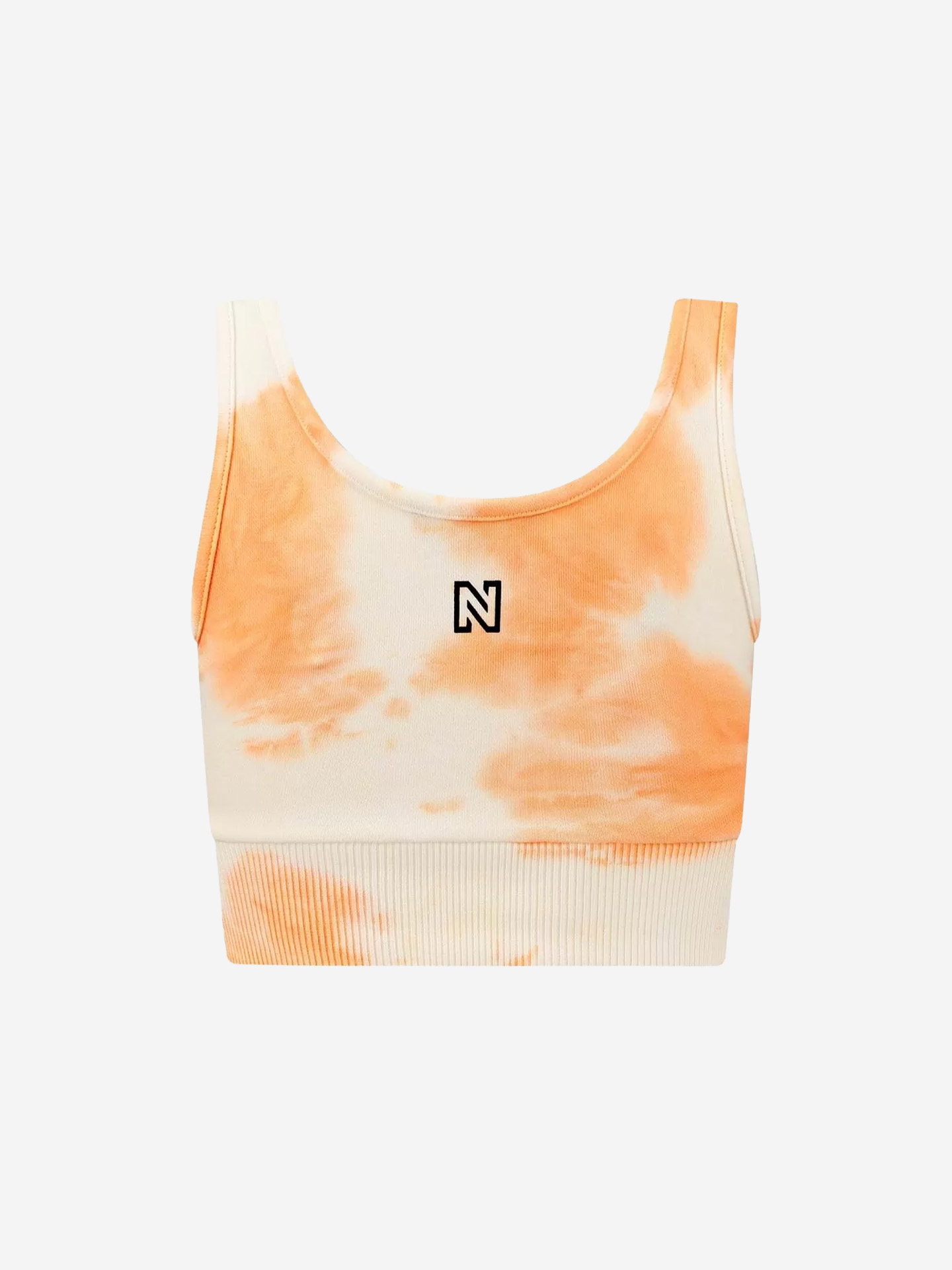 Korte aangesloten top met tie dye print