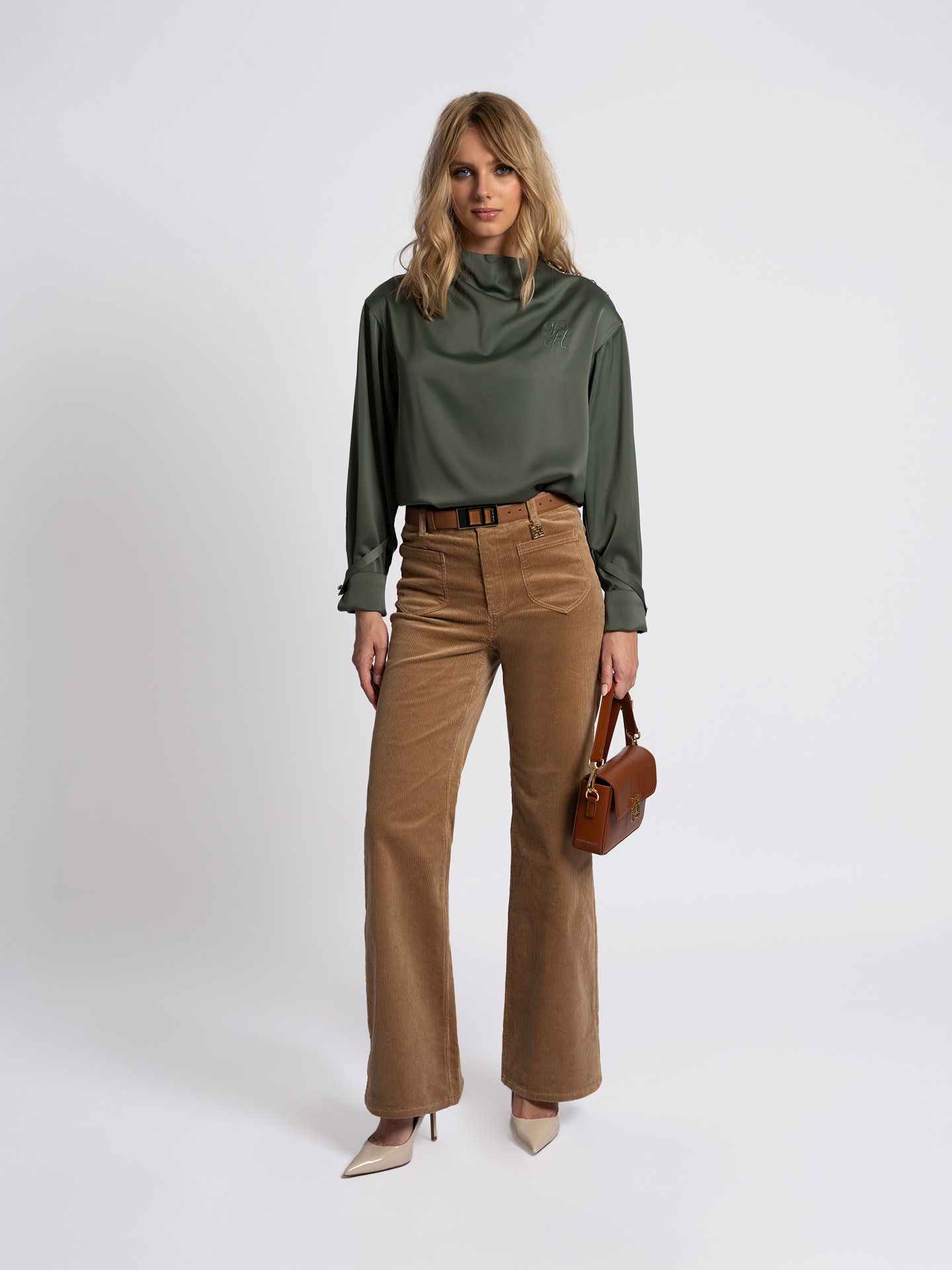Corduroy flared broek