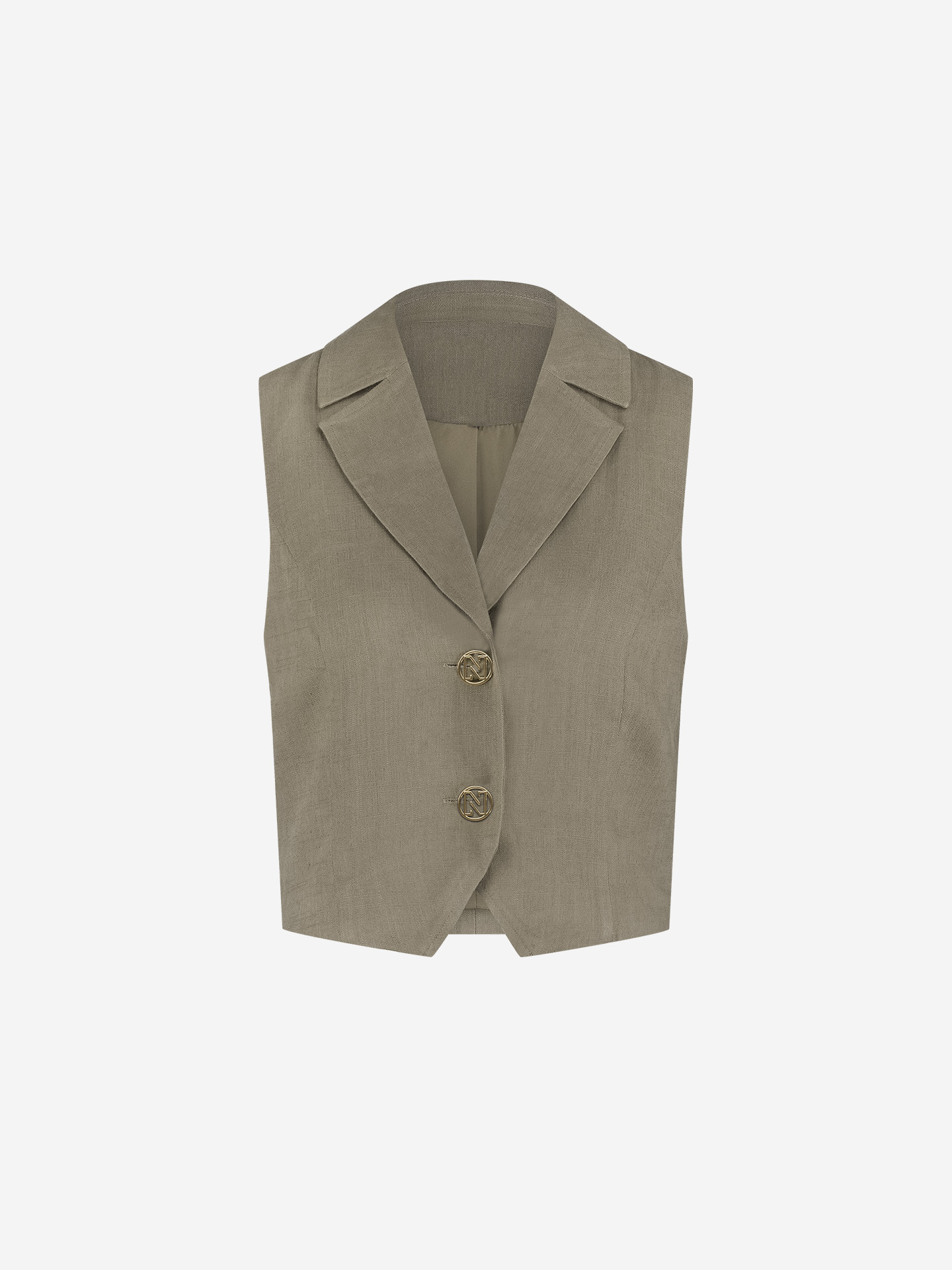 Gemêleerd gilet met decoratieve knopen
