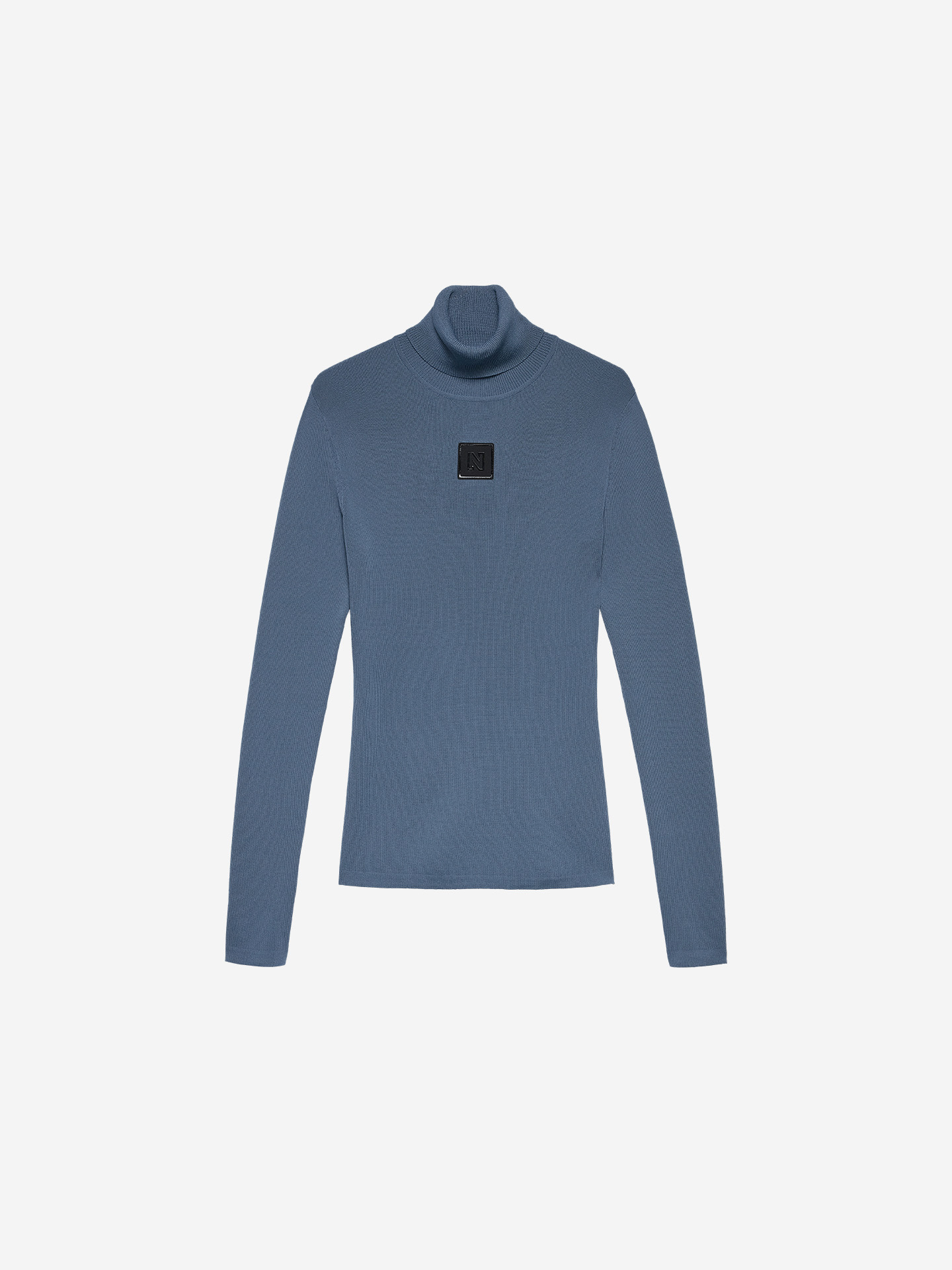 Turtleneck sweater with logo patch