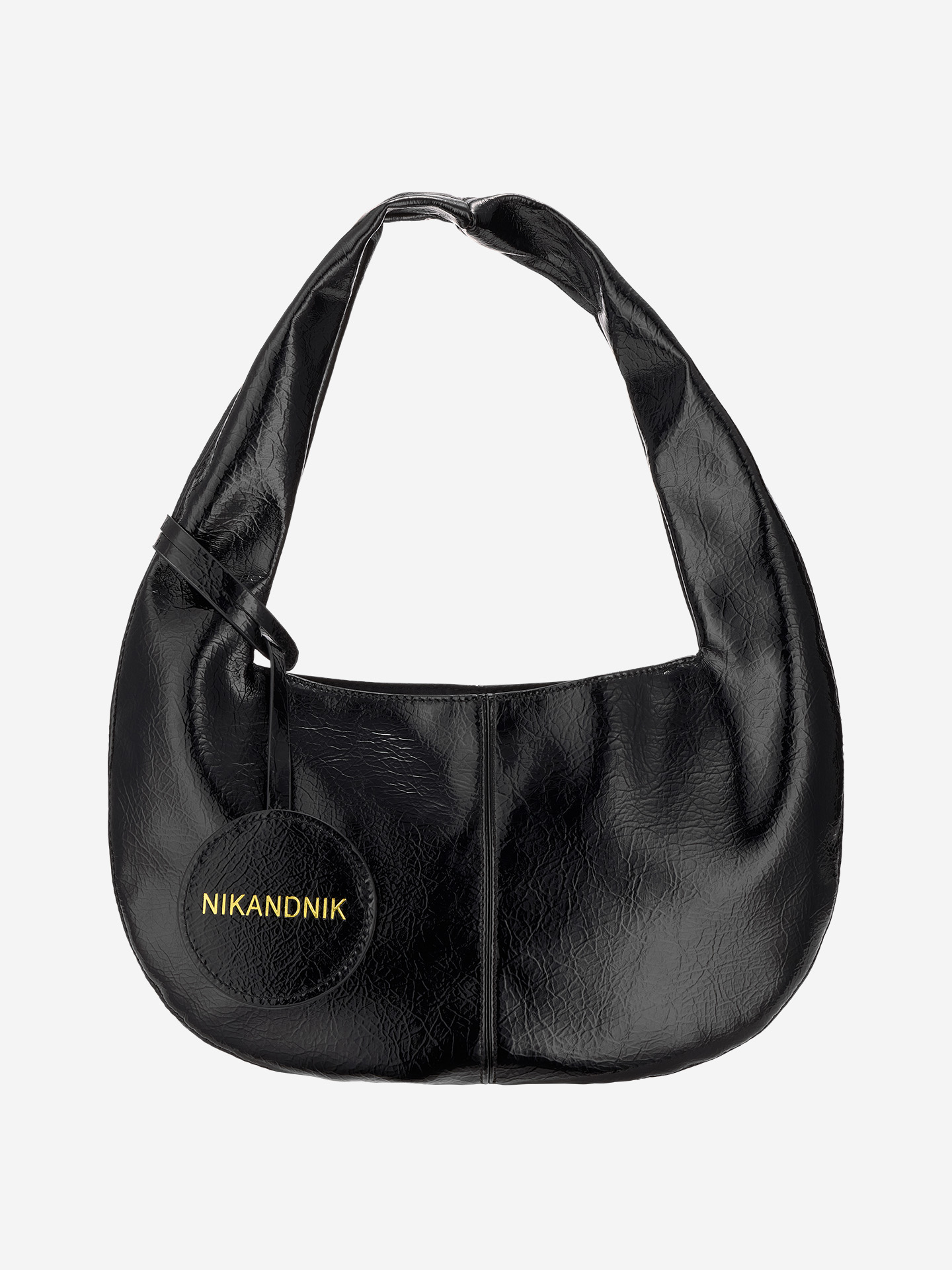 Faux leather bag with mirror