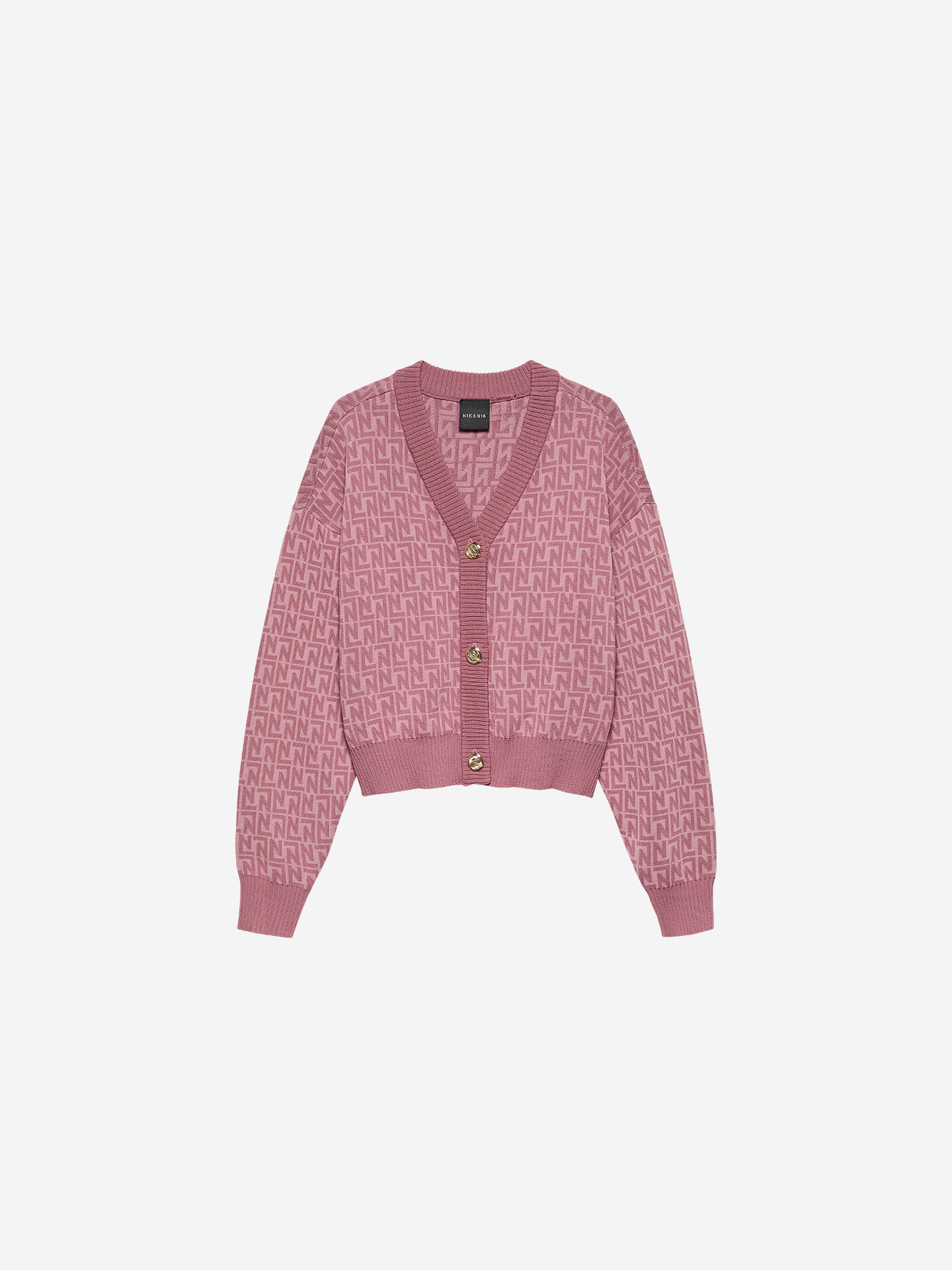 Short cardigan with logo print
