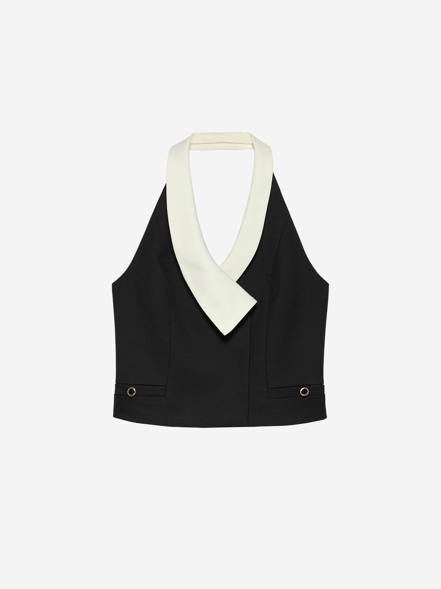 Gilet with contrasting collar
