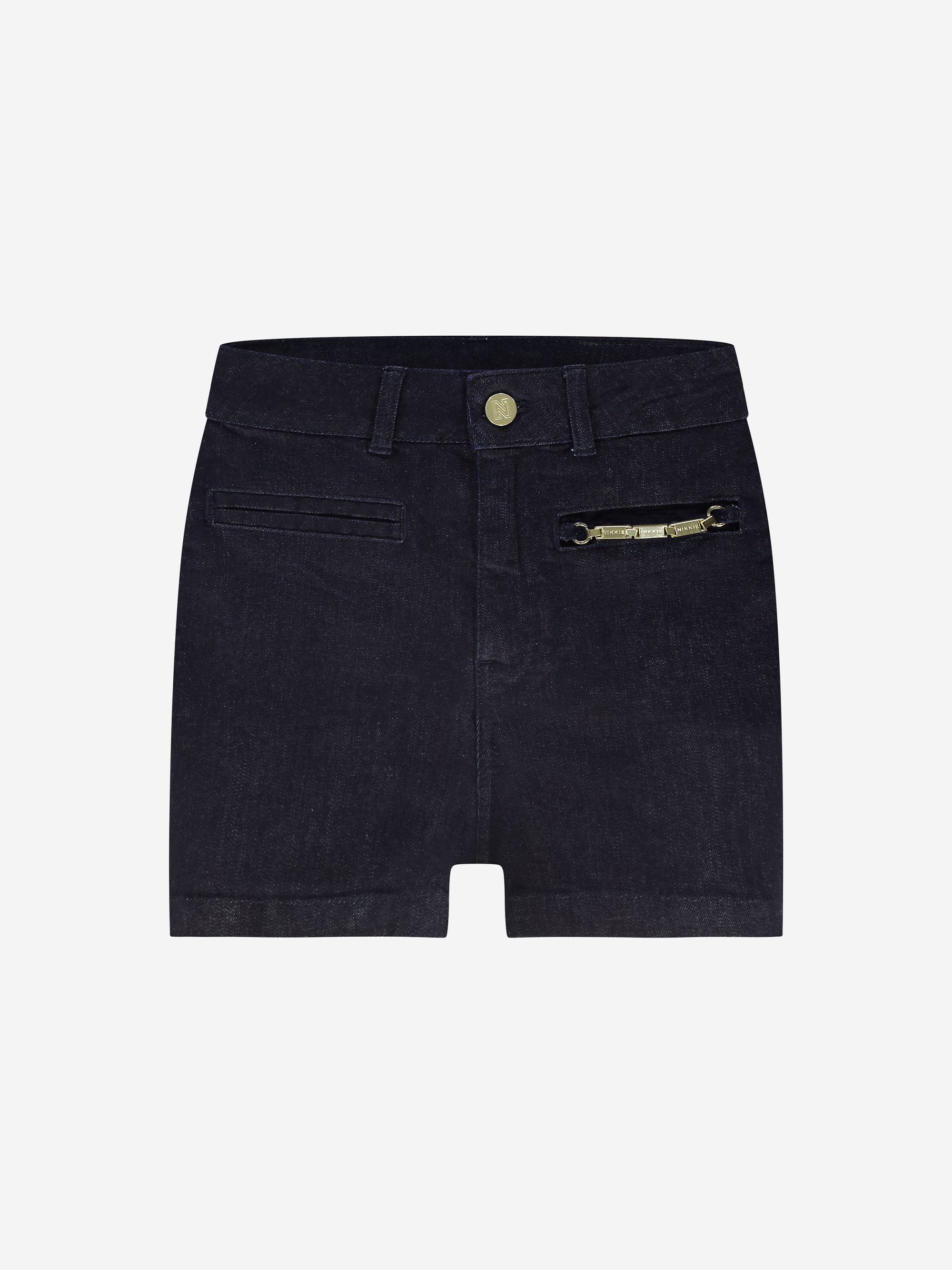 Denim shorts with chain detail