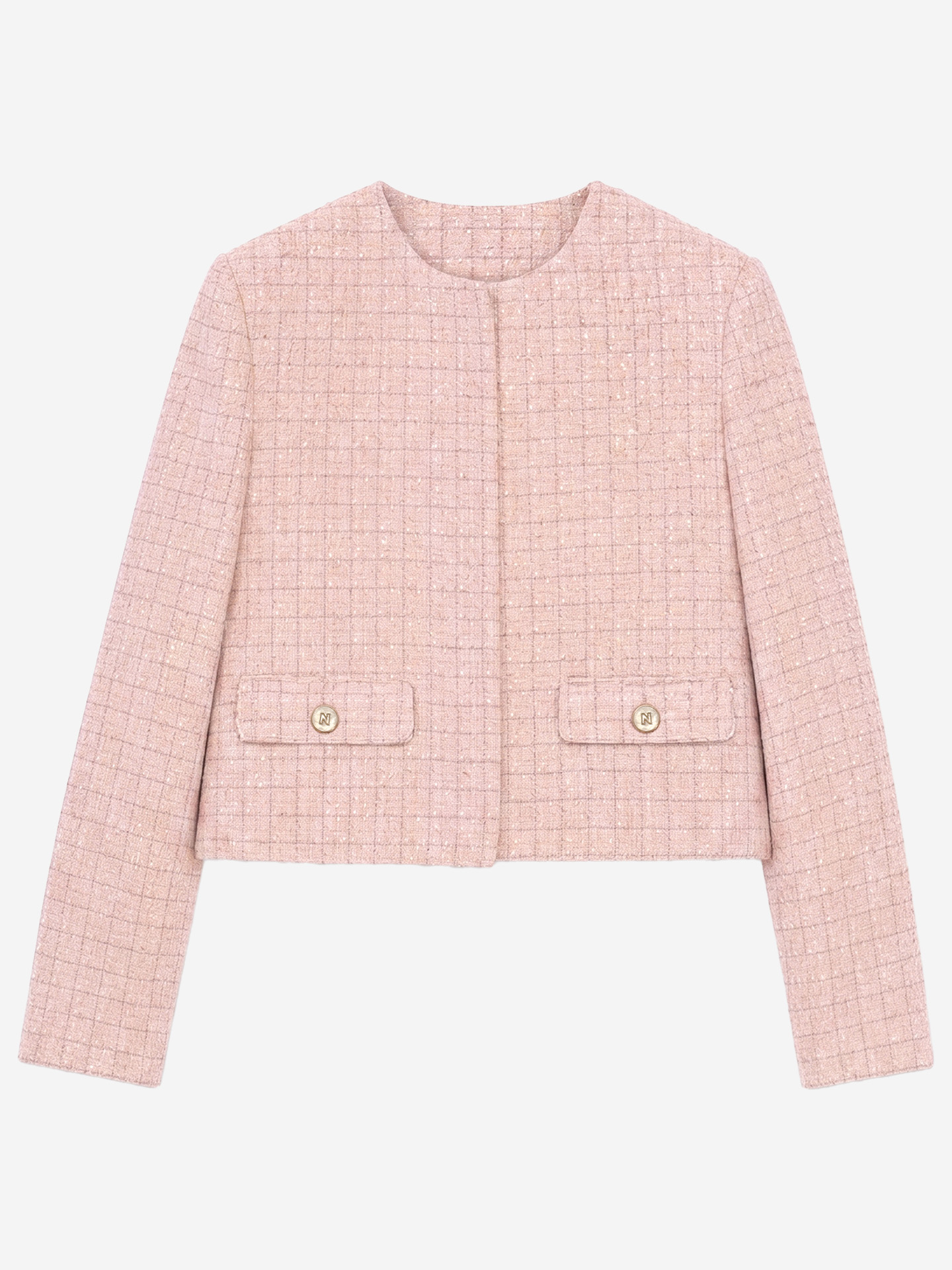 Tweed blazer met doorgeweven glitterdraad