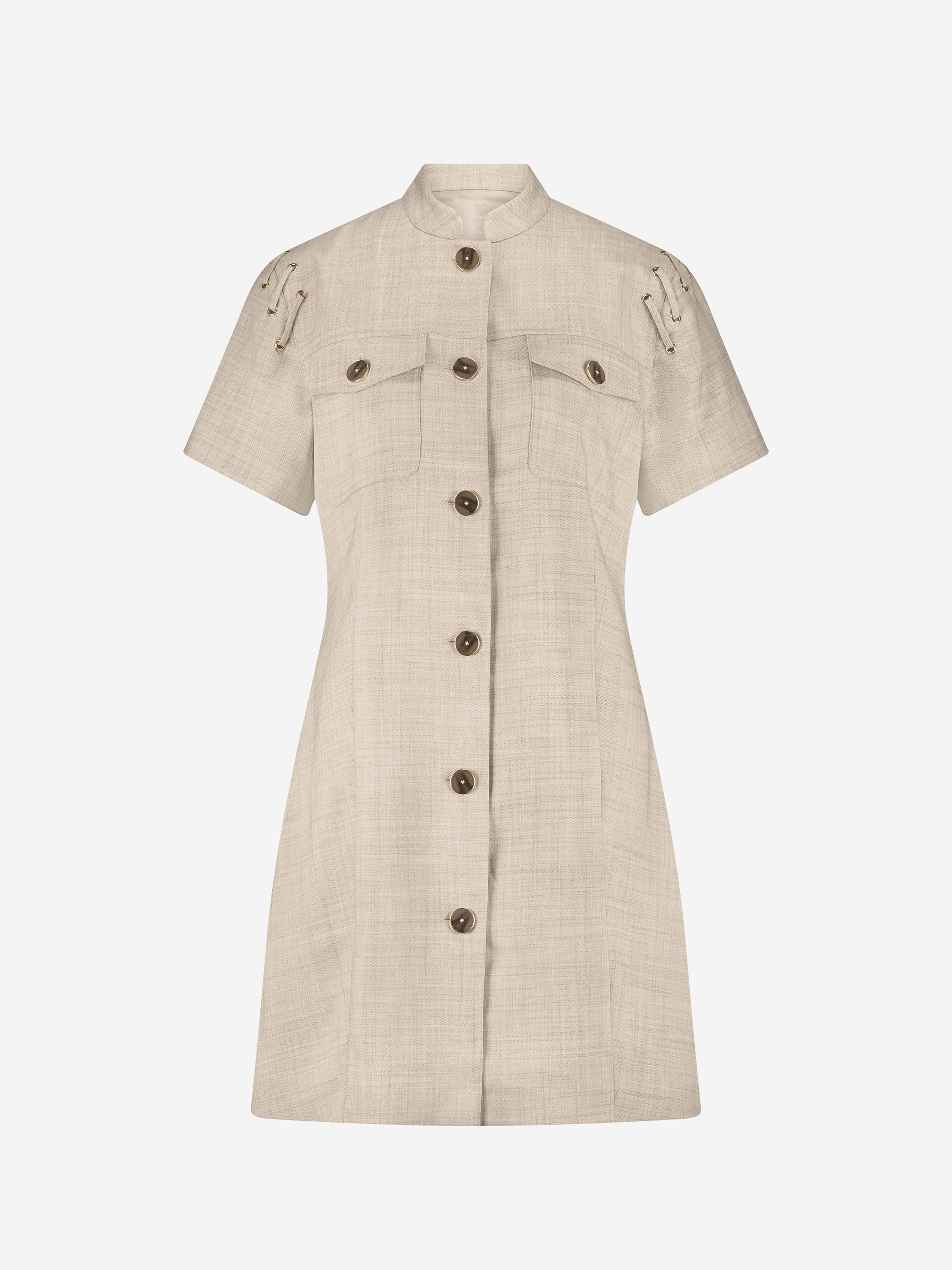 Melange dress with cord details