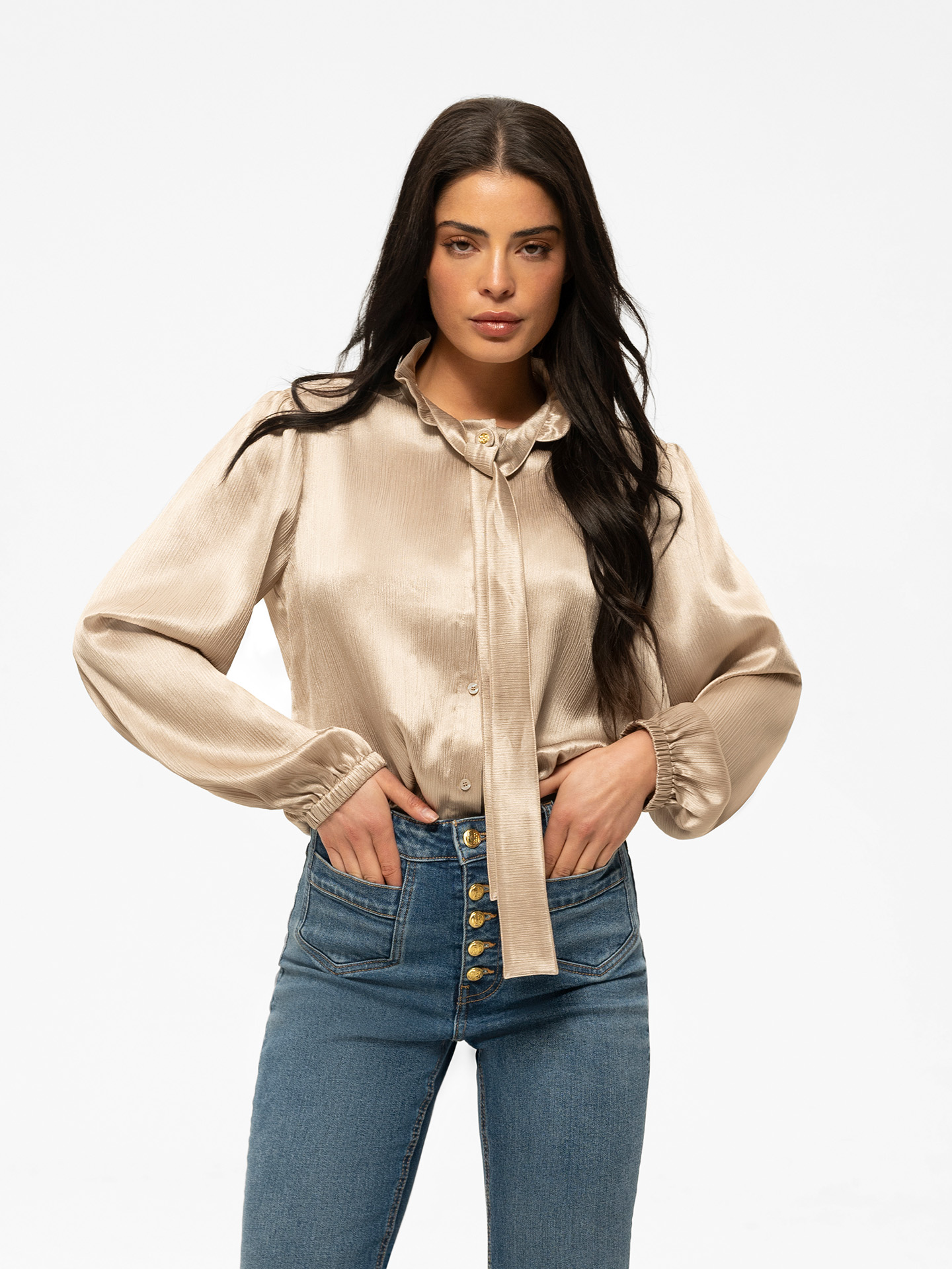 Blouse met strikdetail