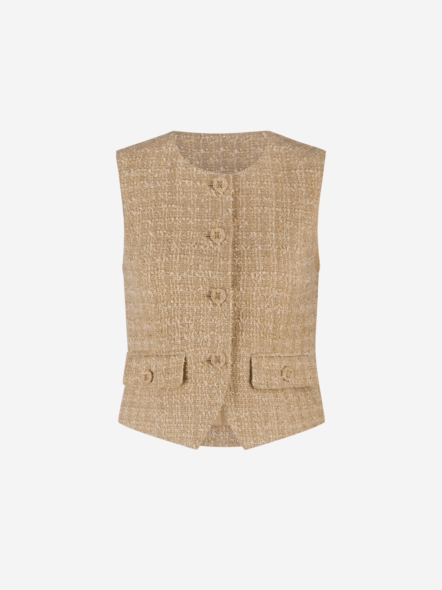 Tweed waistcoat with glitter thread