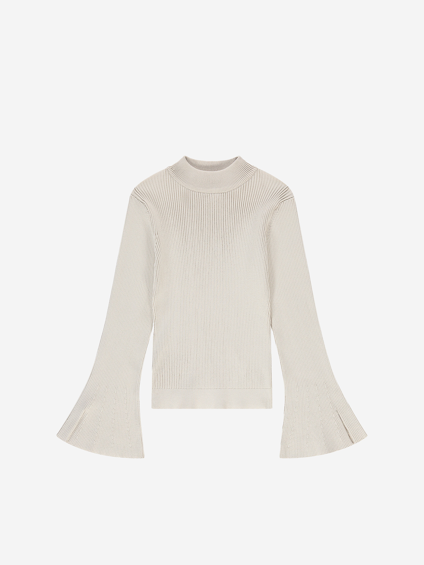 Ribbed top with flared sleeves